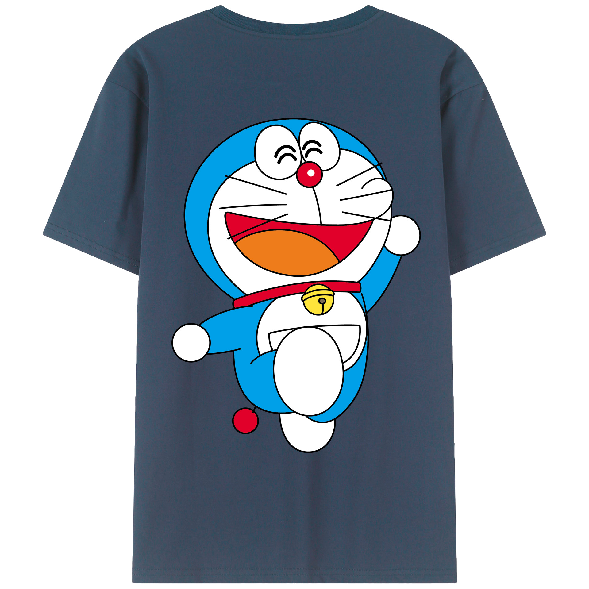 （画像用） ドラえもん Doraemon 綿100％ メンズ半袖Tシャツ（バックプリント） 通気性