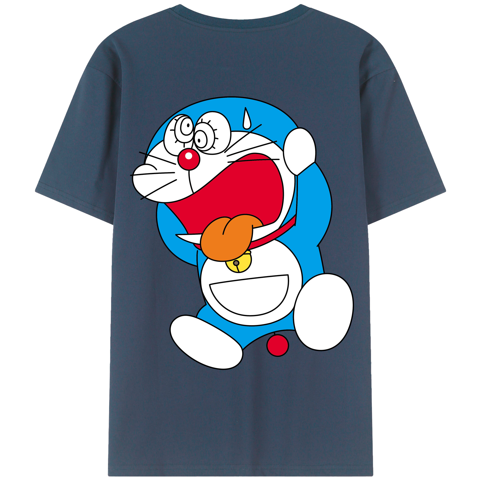（画像用） ドラえもん Doraemon 綿100％ メンズ半袖Tシャツ（バックプリント） 通気性