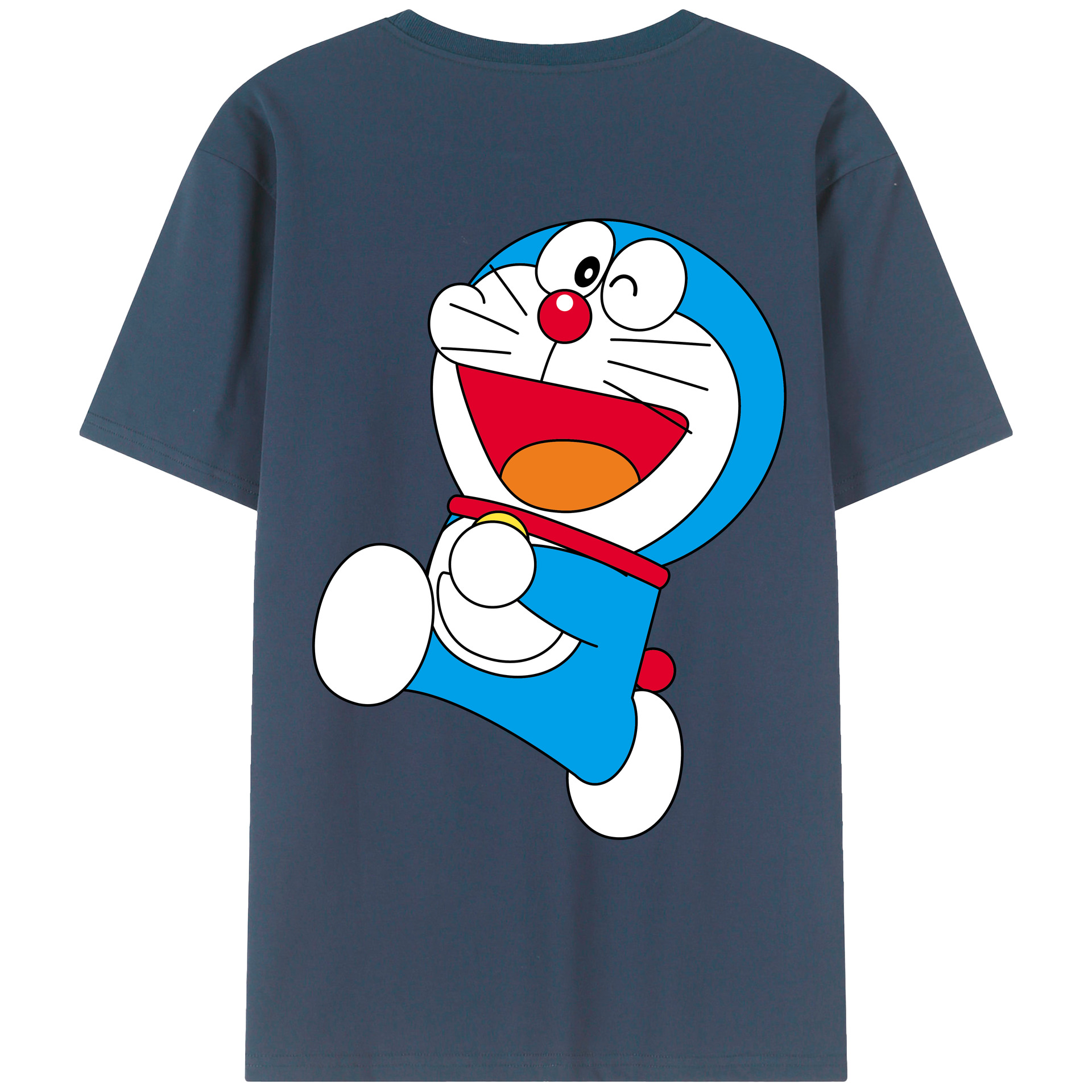 （画像用） ドラえもん Doraemon 綿100％ メンズ半袖Tシャツ（バックプリント） 通気性
