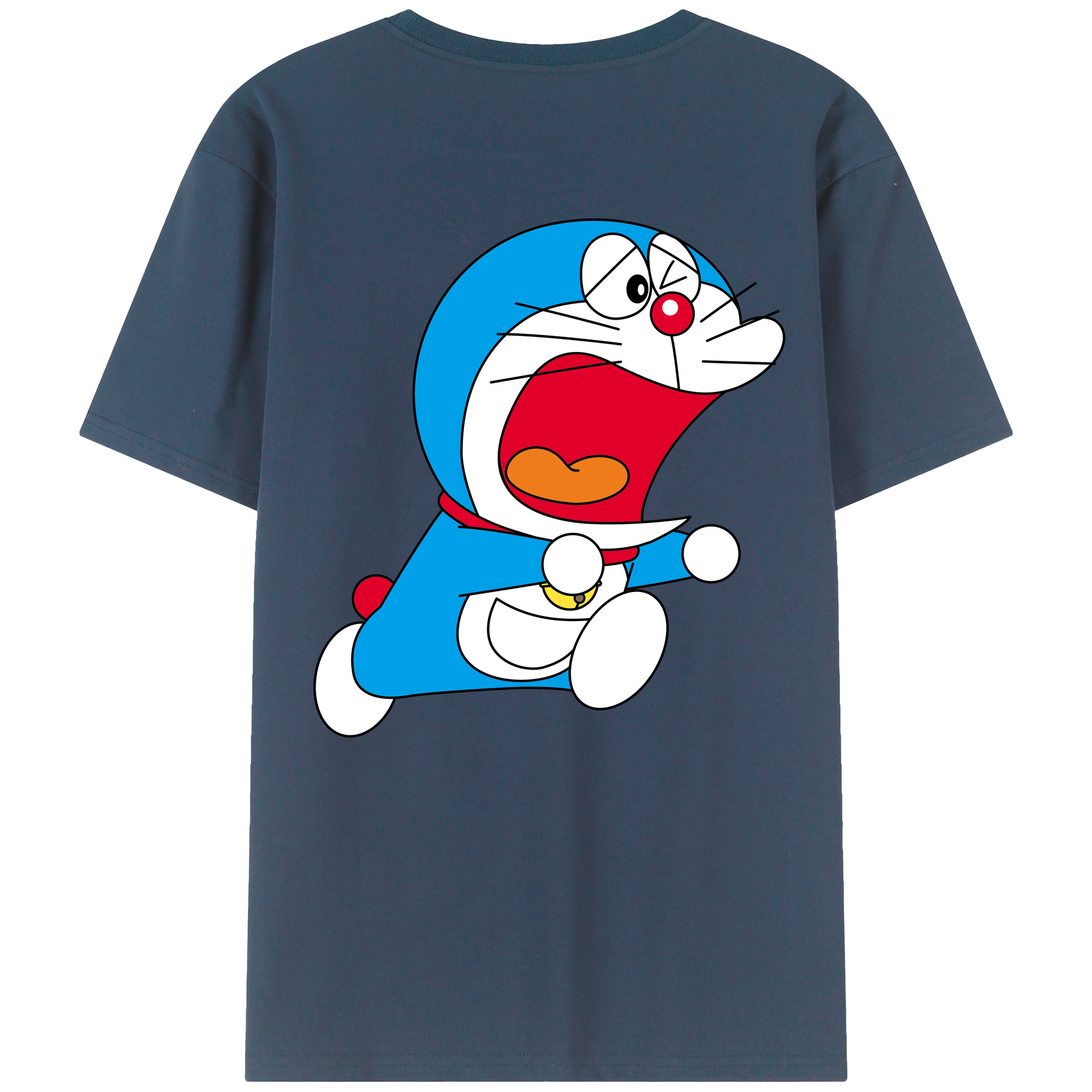 （画像用） ドラえもん Doraemon 綿100％ メンズ半袖Tシャツ（バックプリント） 通気性