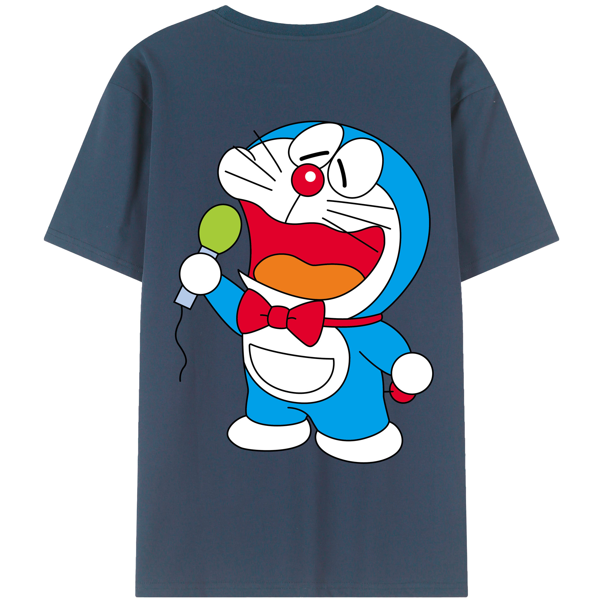 （画像用） ドラえもん Doraemon 綿100％ メンズ半袖Tシャツ（バックプリント） 通気性