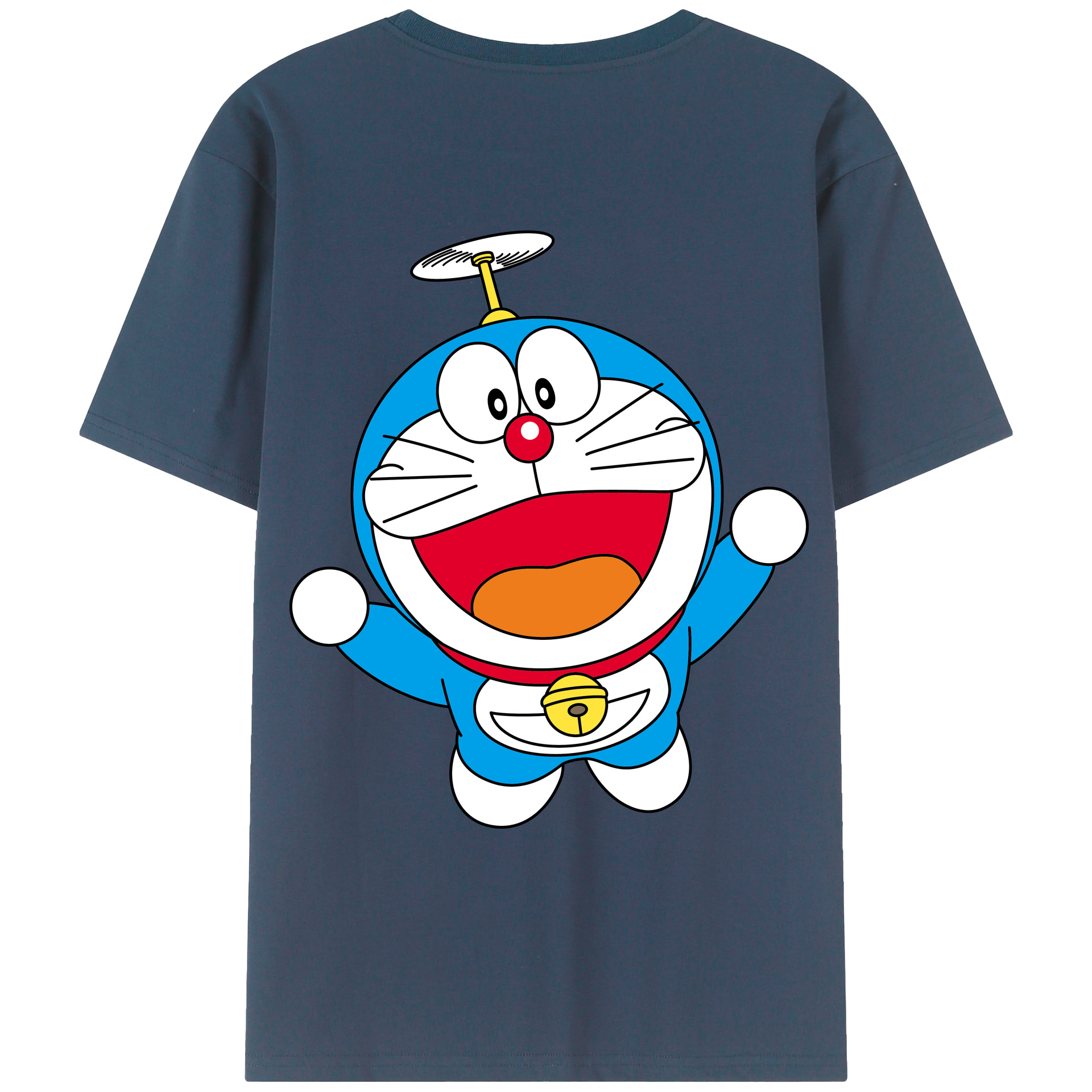（画像用） ドラえもん Doraemon 綿100％ メンズ半袖Tシャツ（バックプリント） 通気性