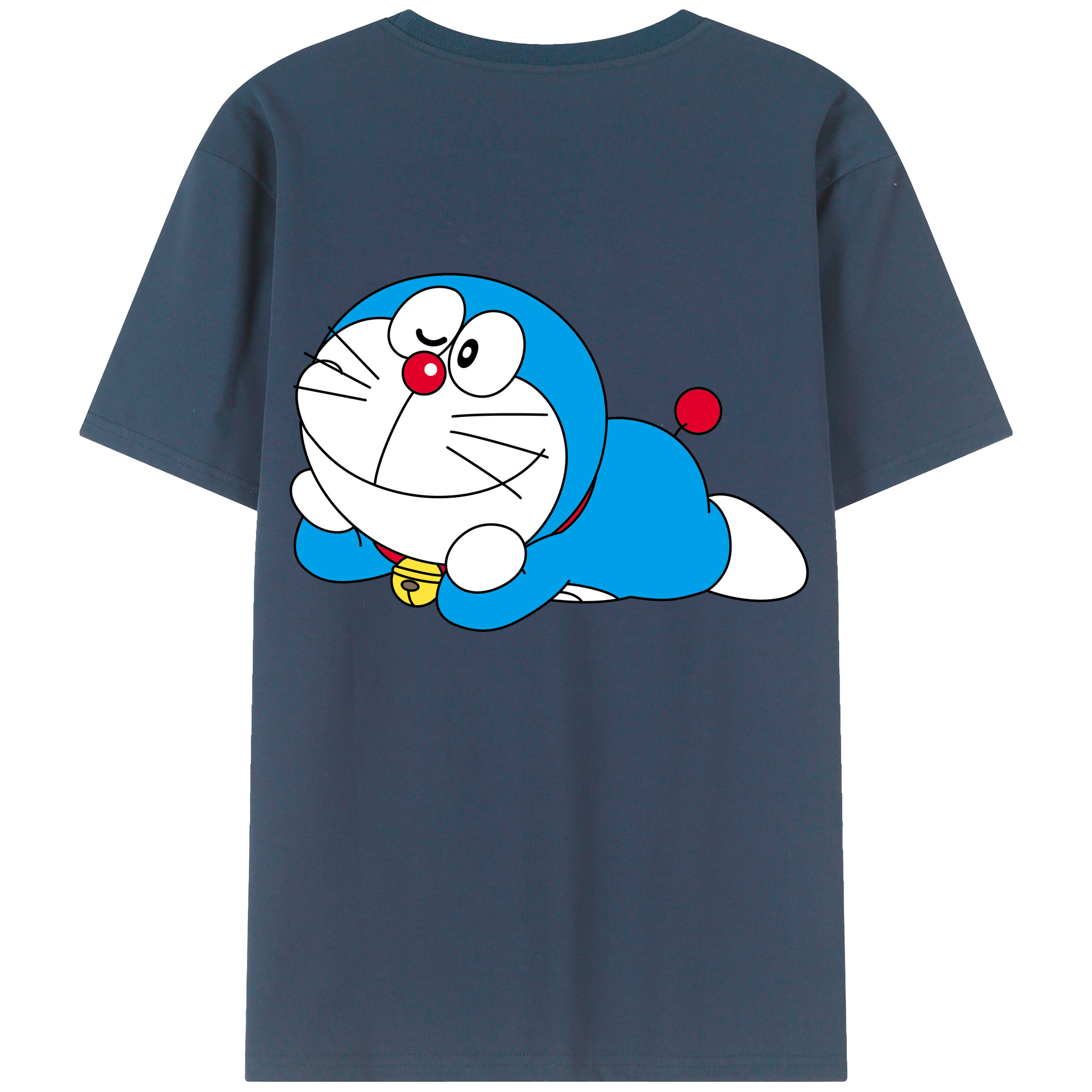 （画像用） ドラえもん Doraemon 綿100％ メンズ半袖Tシャツ（バックプリント） 通気性