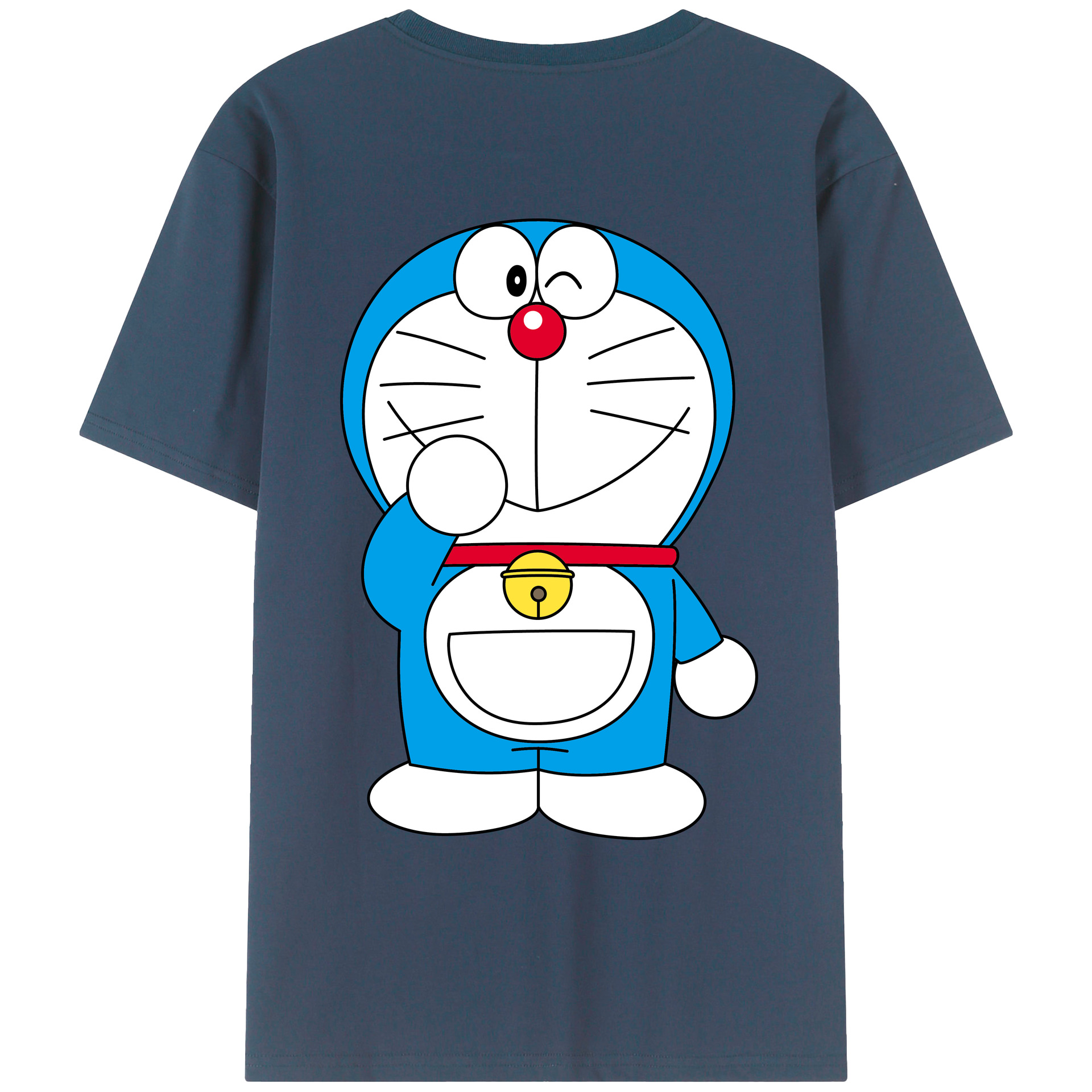 （画像用） ドラえもん Doraemon 綿100％ メンズ半袖Tシャツ（バックプリント） 通気性