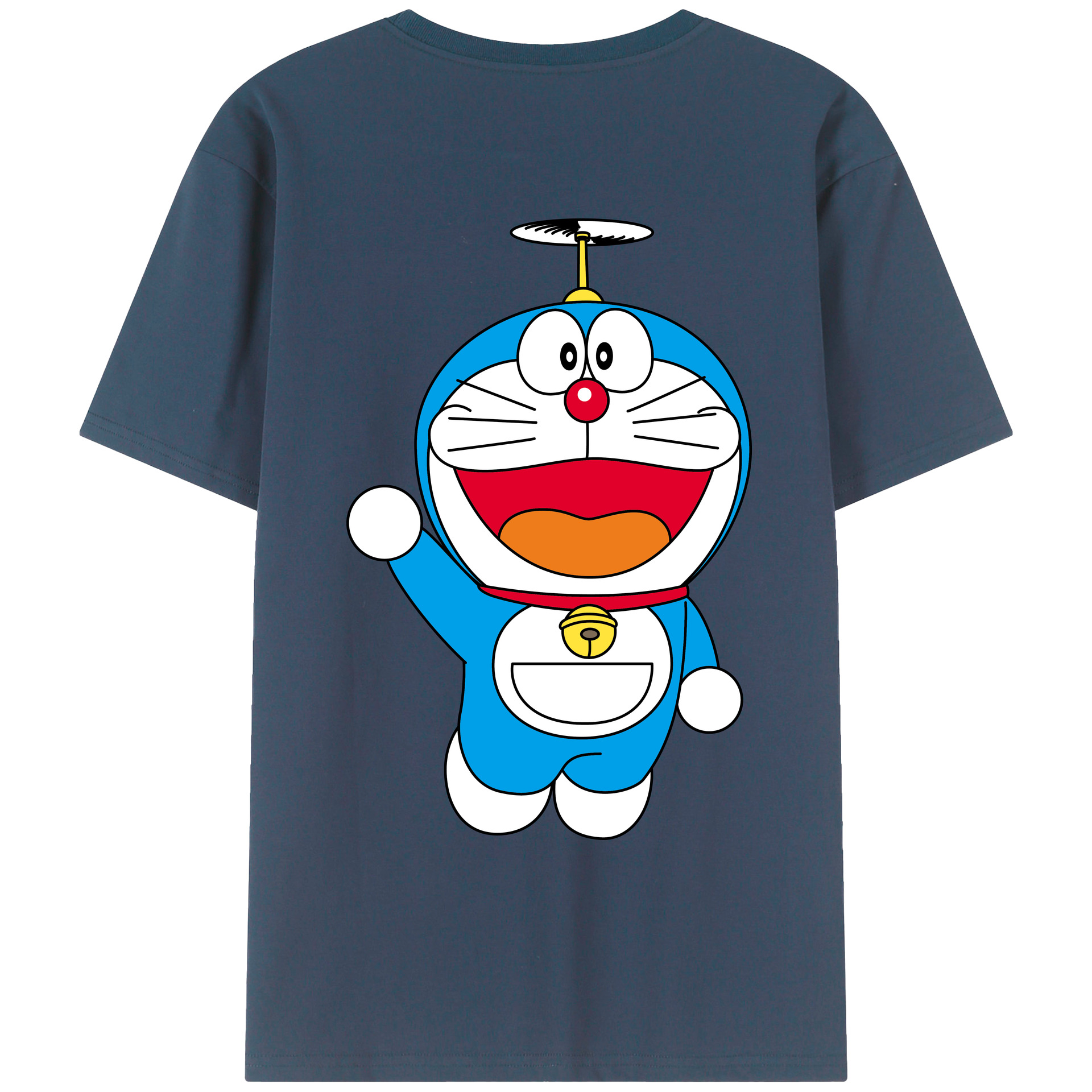（画像用） ドラえもん Doraemon 綿100％ メンズ半袖Tシャツ（バックプリント） 通気性