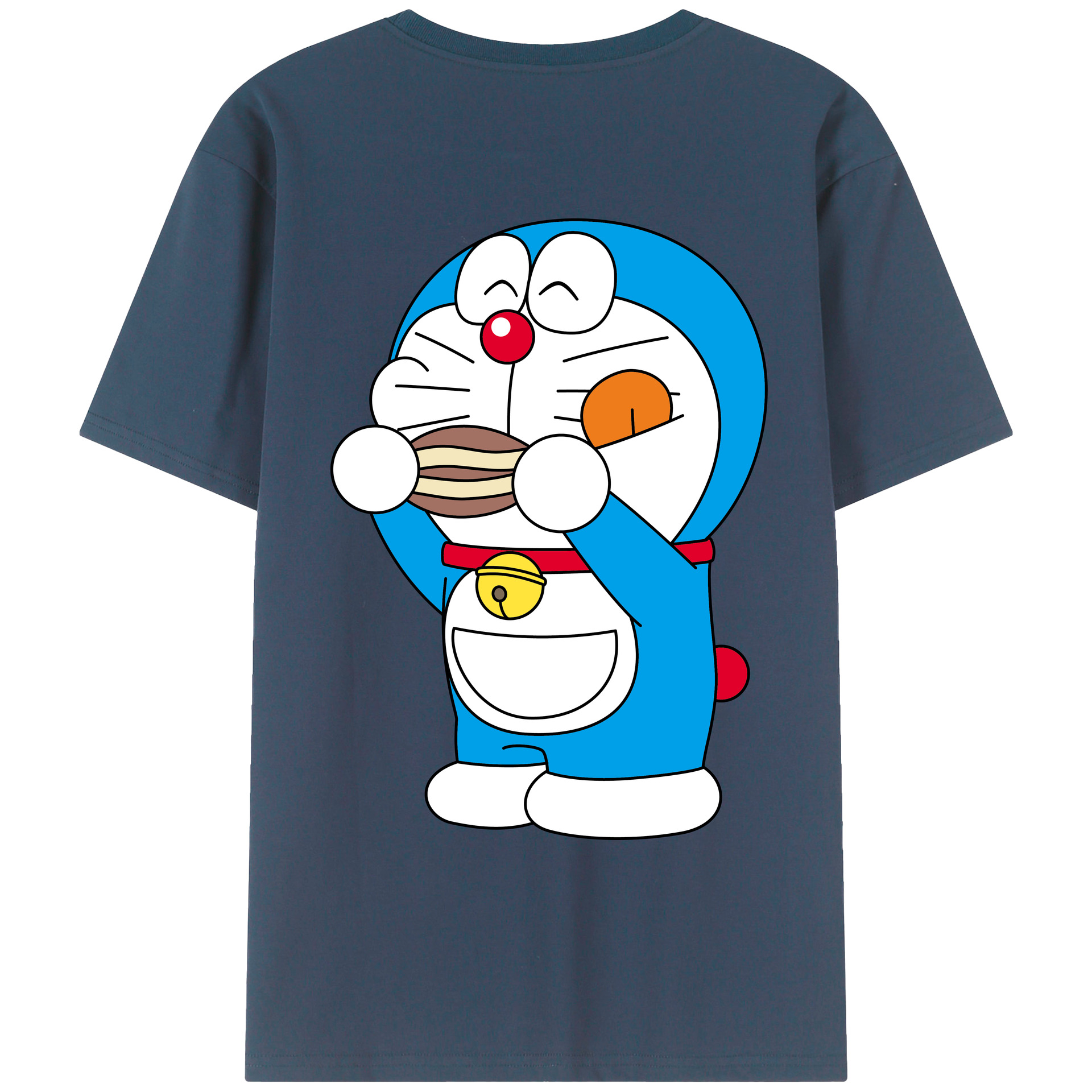 （画像用） ドラえもん Doraemon 綿100％ メンズ半袖Tシャツ（バックプリント） 通気性