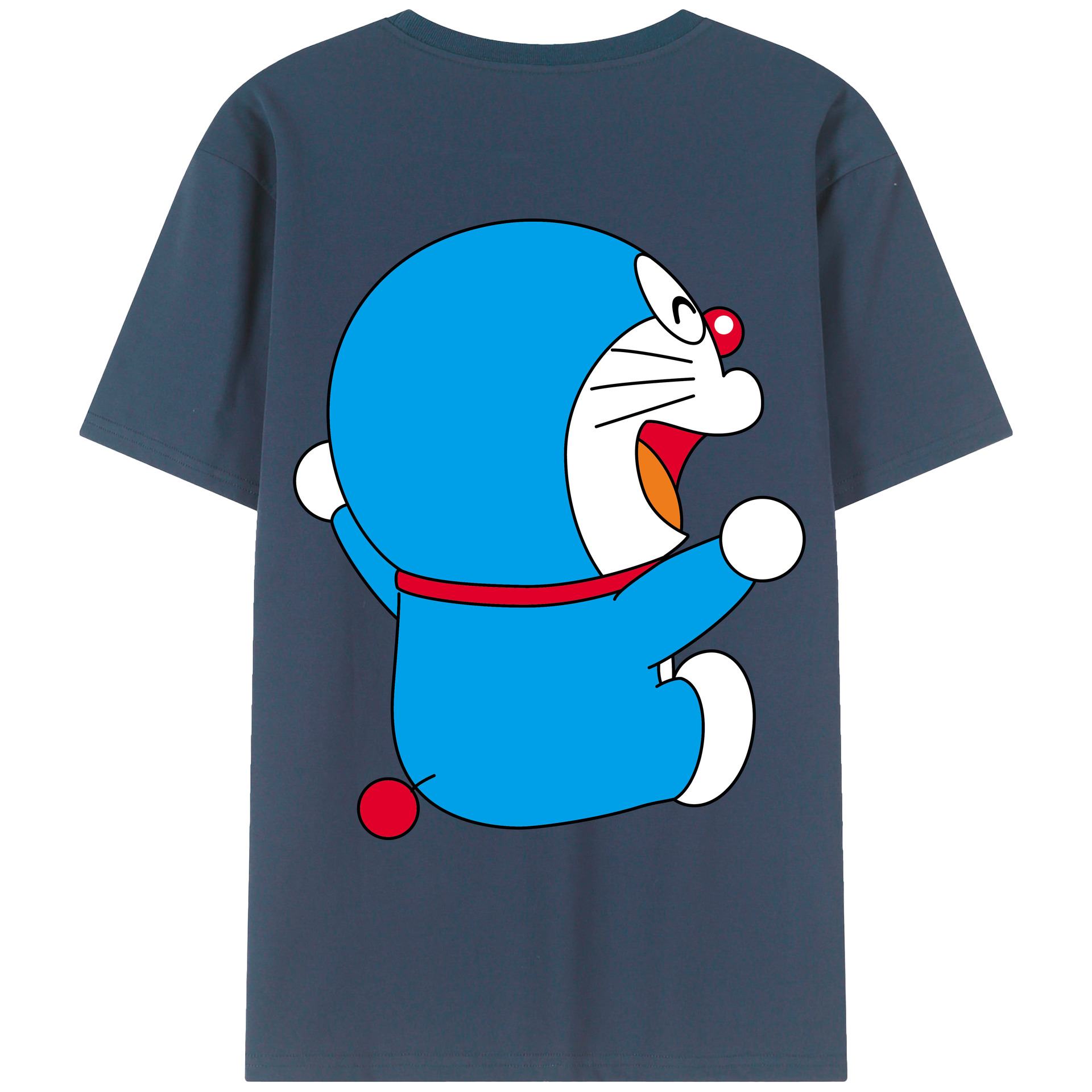 （画像用） ドラえもん Doraemon 綿100％ メンズ半袖Tシャツ（バックプリント） 通気性