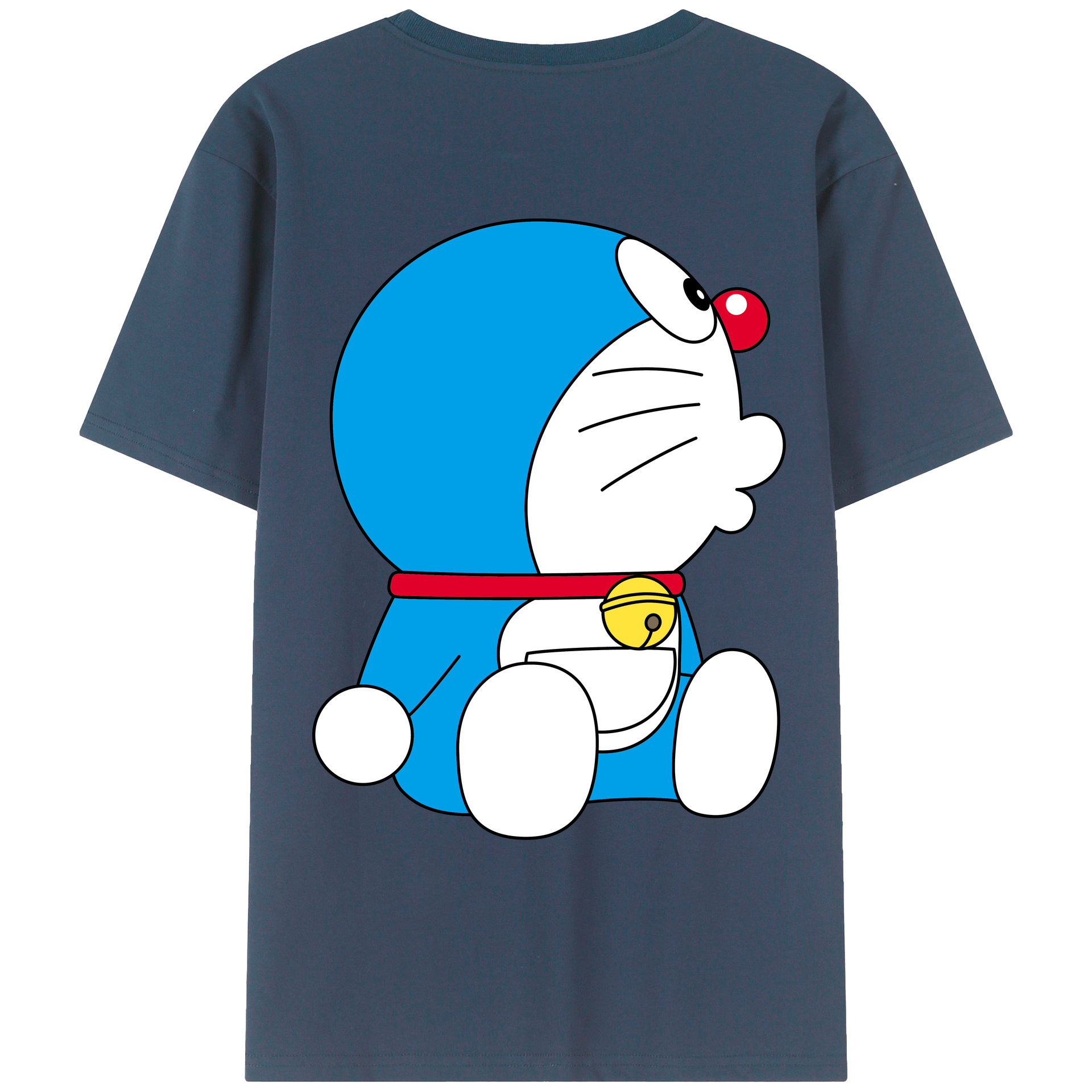 （画像用） ドラえもん Doraemon 綿100％ メンズ半袖Tシャツ（バックプリント） 通気性