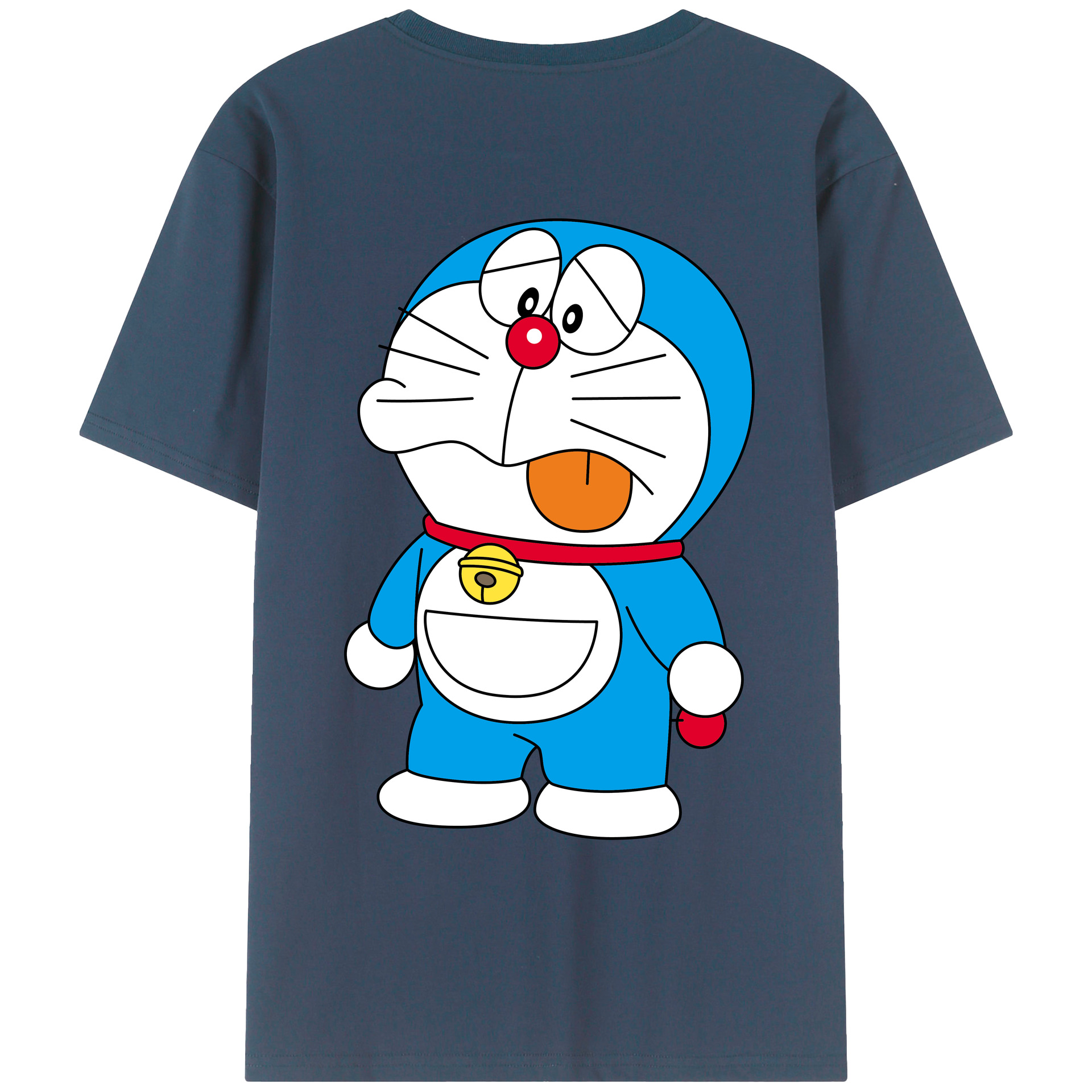 （画像用） ドラえもん Doraemon 綿100％ メンズ半袖Tシャツ（バックプリント） 通気性