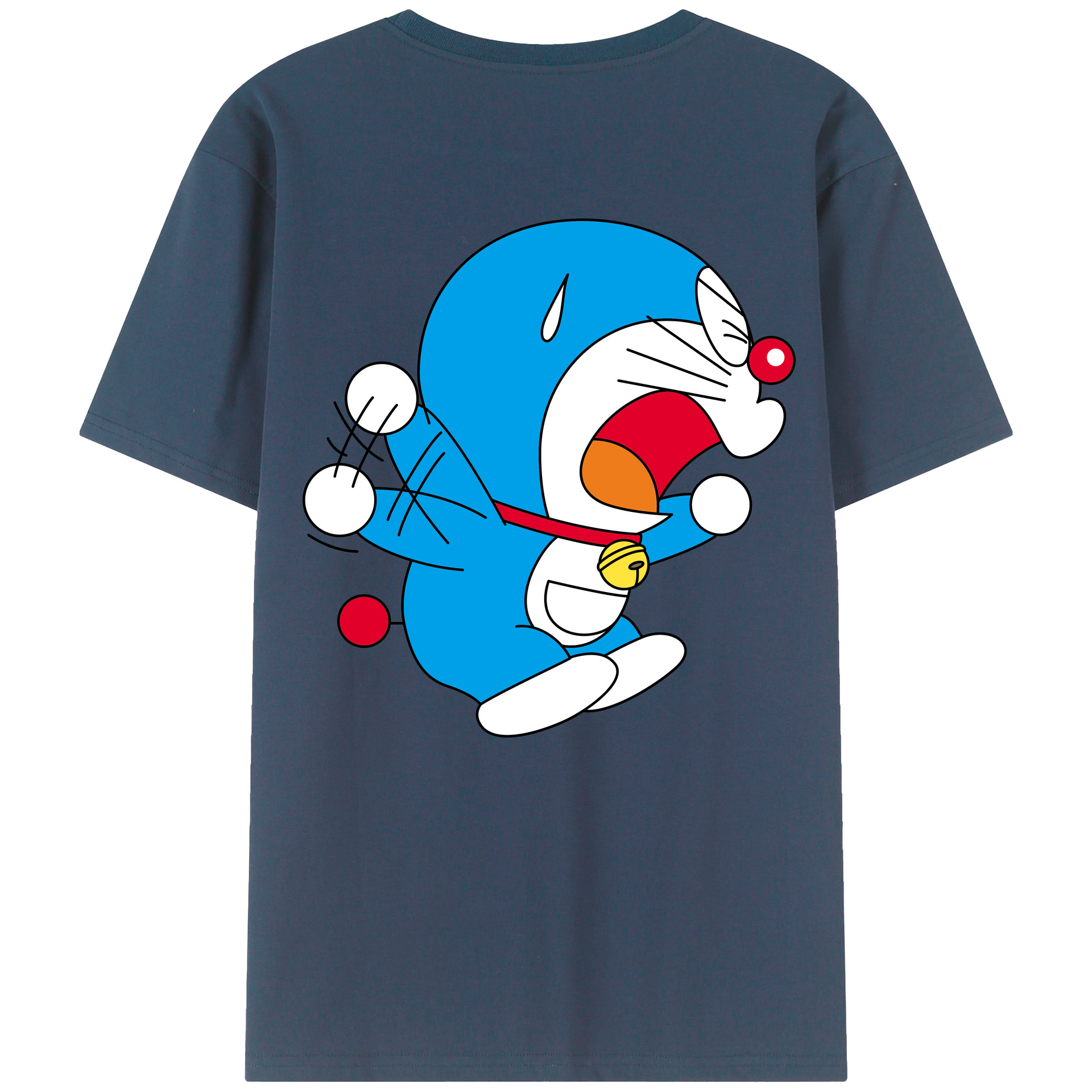 （画像用） ドラえもん Doraemon 綿100％ メンズ半袖Tシャツ（バックプリント） 通気性