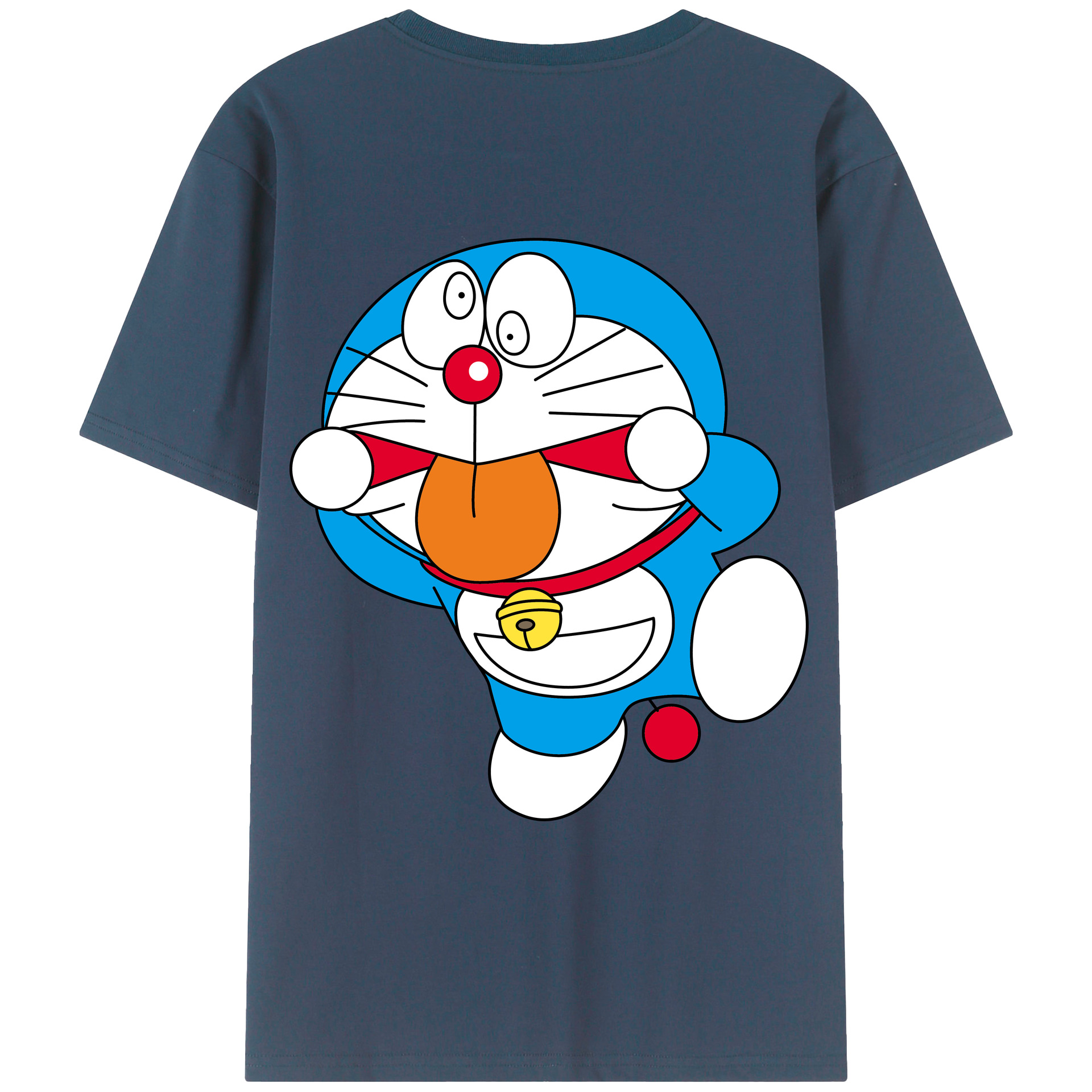 （画像用） ドラえもん Doraemon 綿100％ メンズ半袖Tシャツ（バックプリント） 通気性