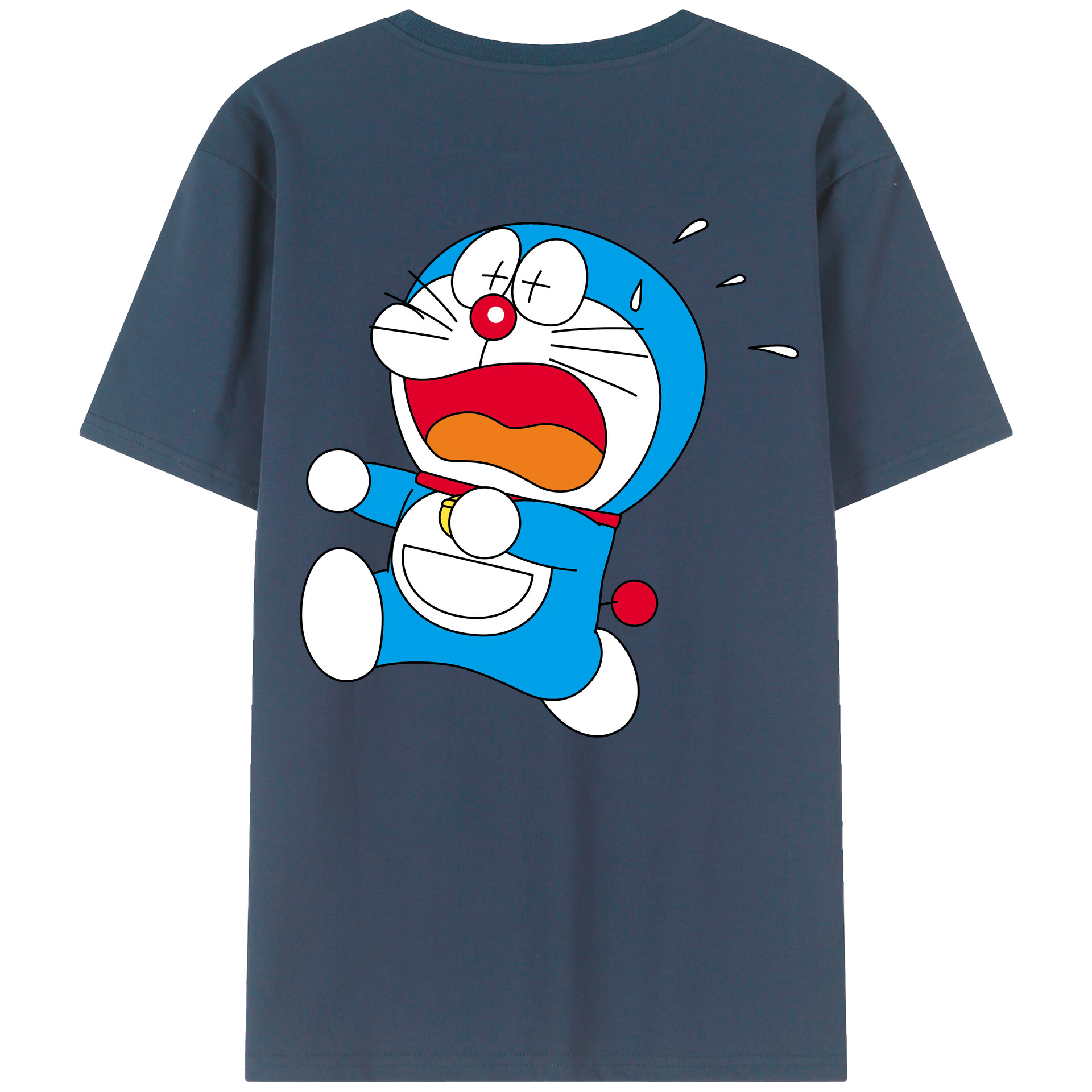 （画像用） ドラえもん Doraemon 綿100％ メンズ半袖Tシャツ（バックプリント） 通気性