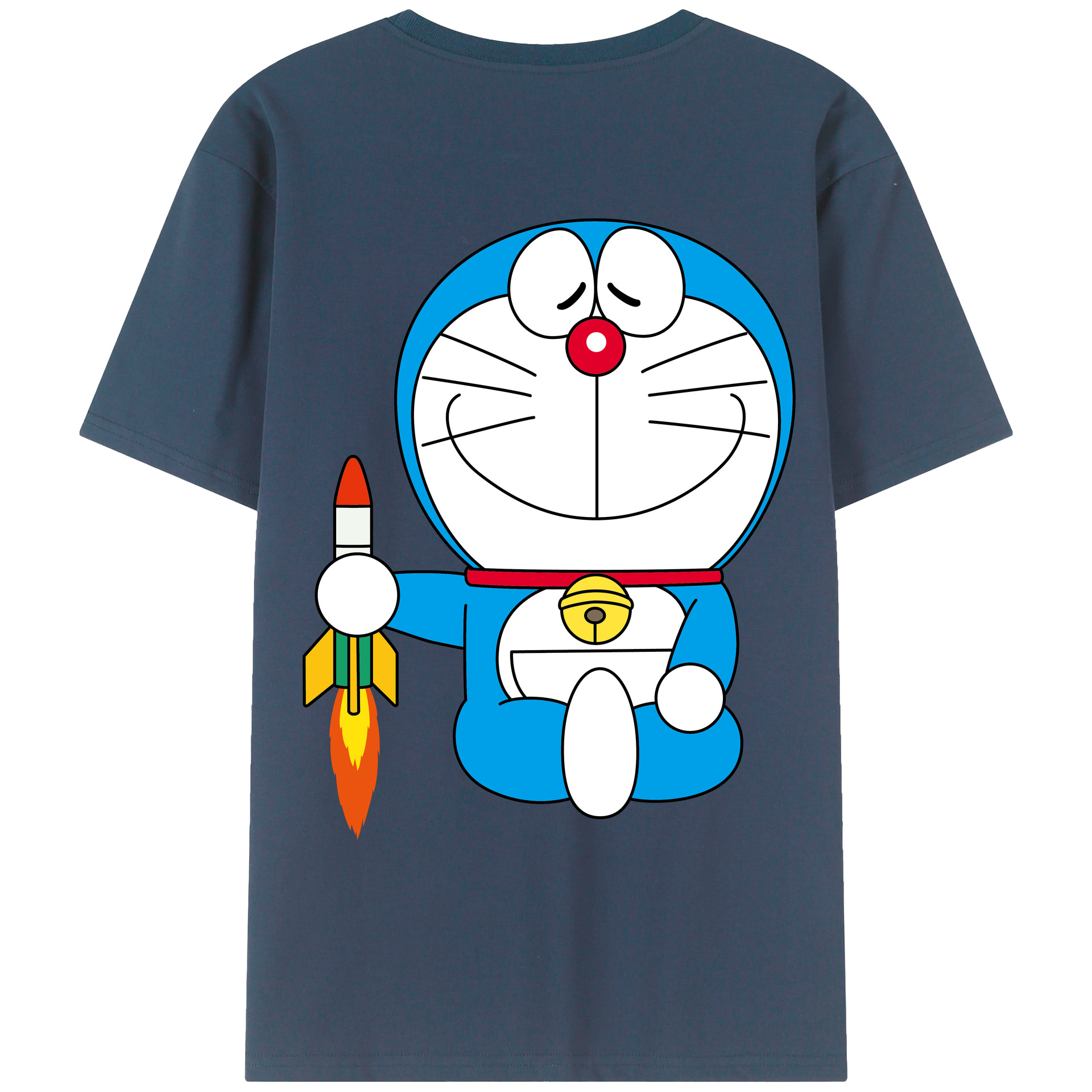 （画像用） ドラえもん Doraemon 綿100％ メンズ半袖Tシャツ（バックプリント） 通気性