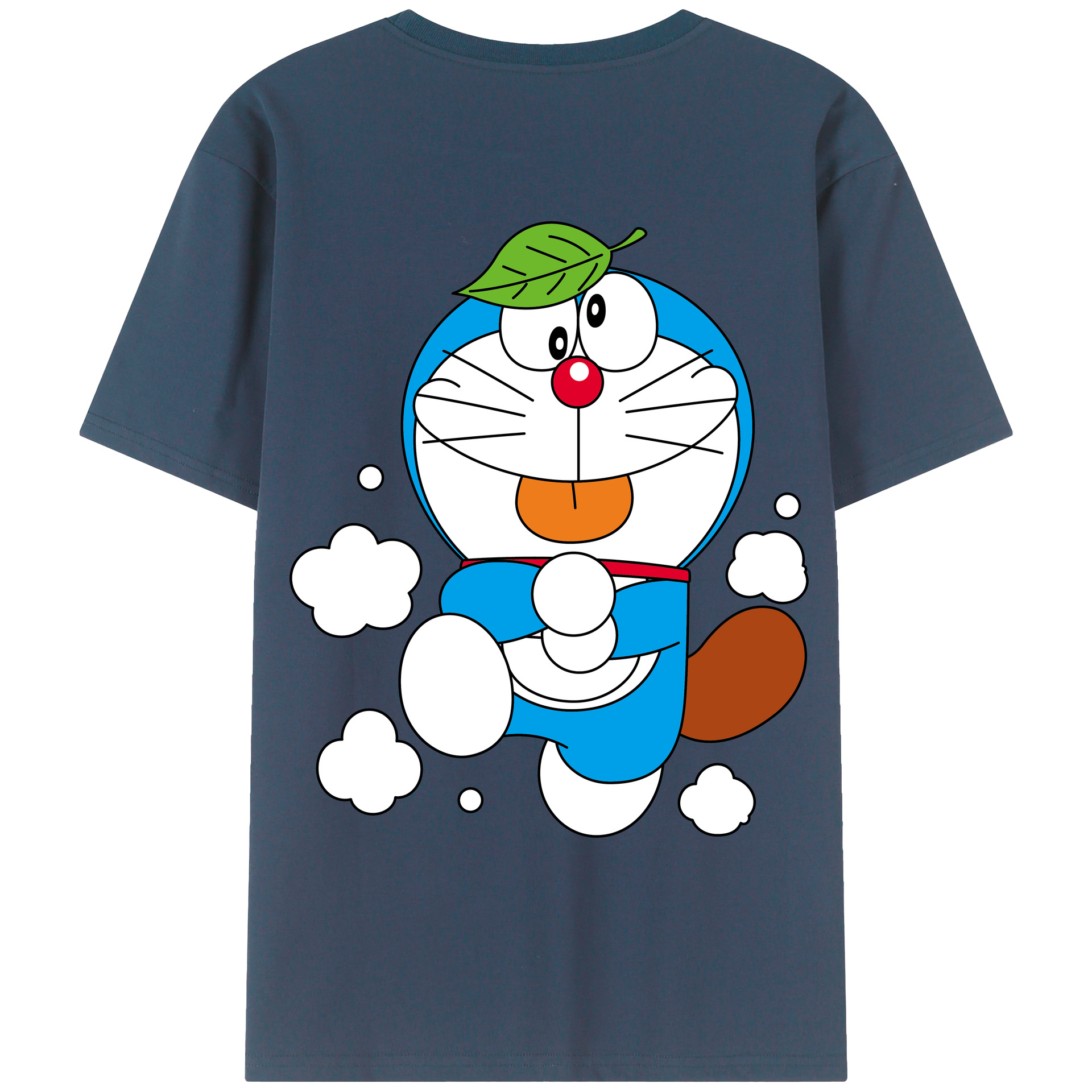 （画像用） ドラえもん Doraemon 綿100％ メンズ半袖Tシャツ（バックプリント） 通気性
