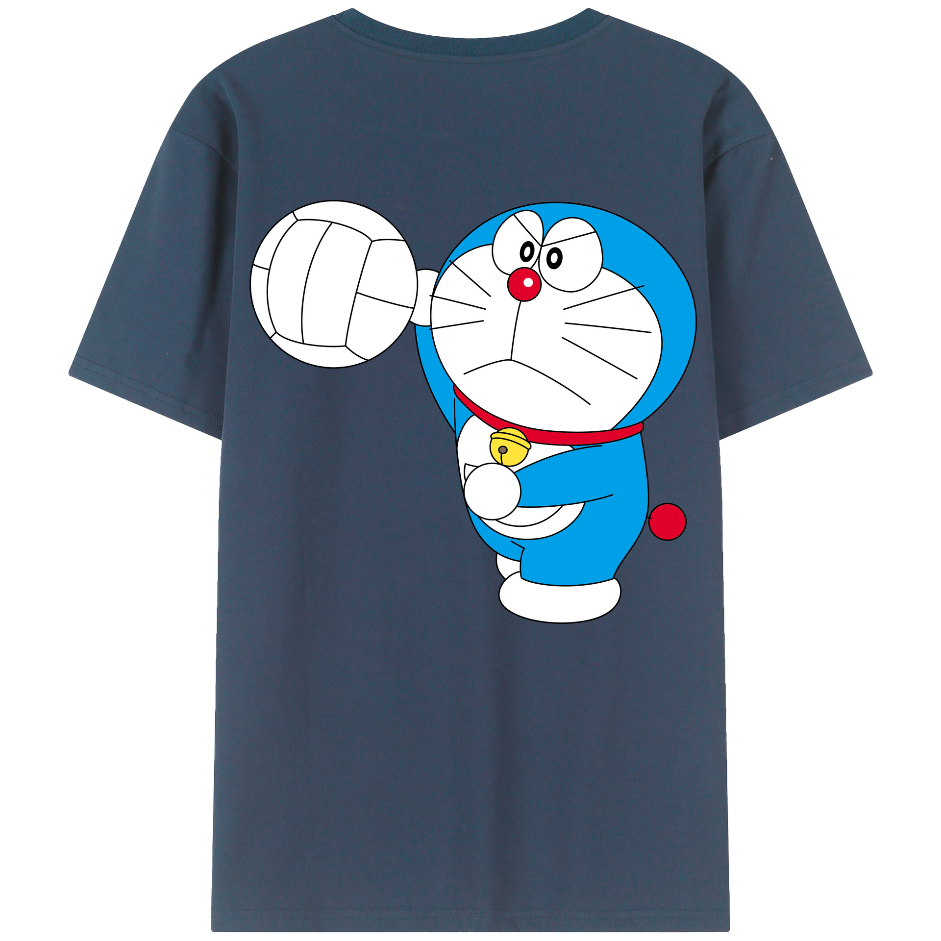 （画像用） ドラえもん Doraemon 綿100％ メンズ半袖Tシャツ（バックプリント） 通気性