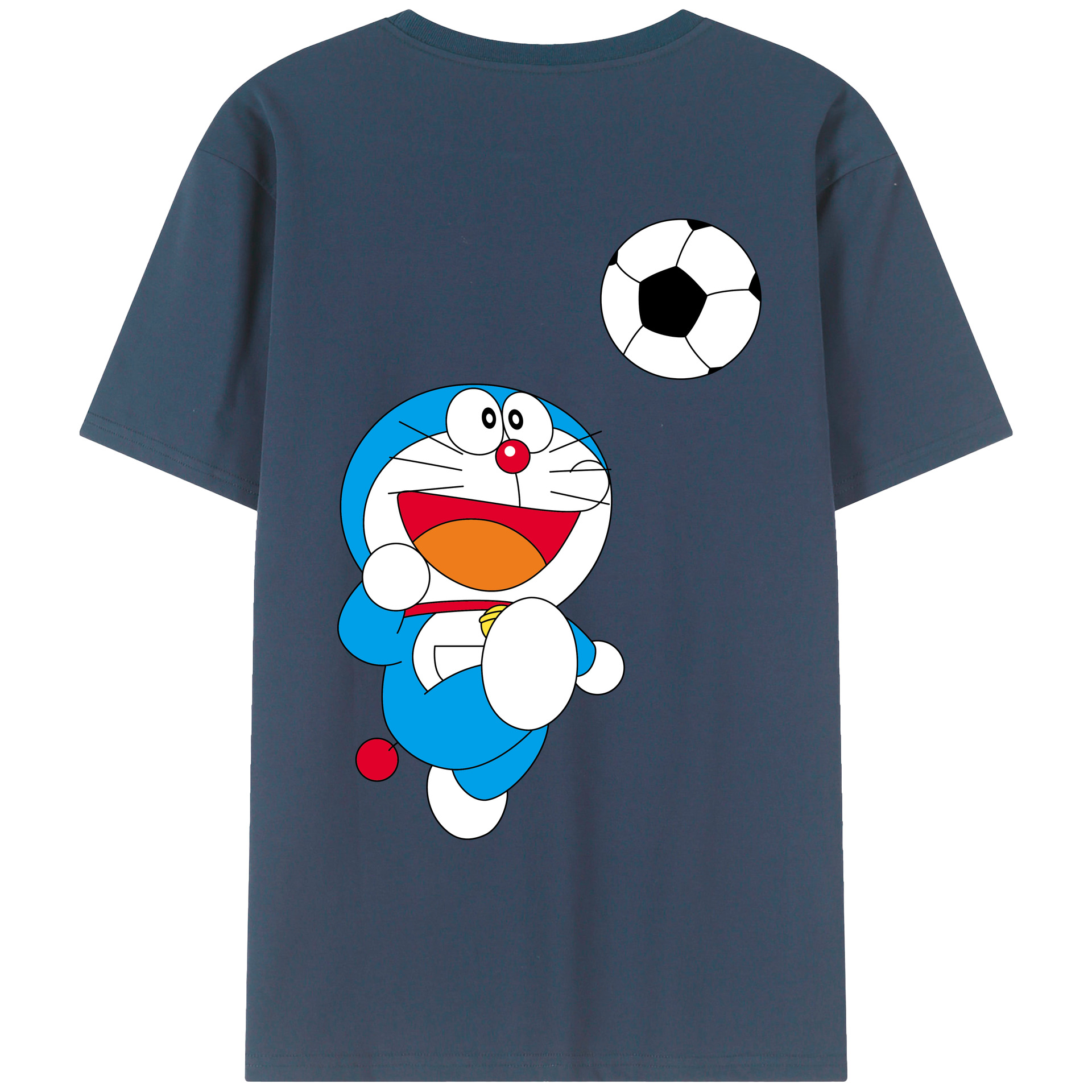 （画像用） ドラえもん Doraemon 綿100％ メンズ半袖Tシャツ（バックプリント） 通気性