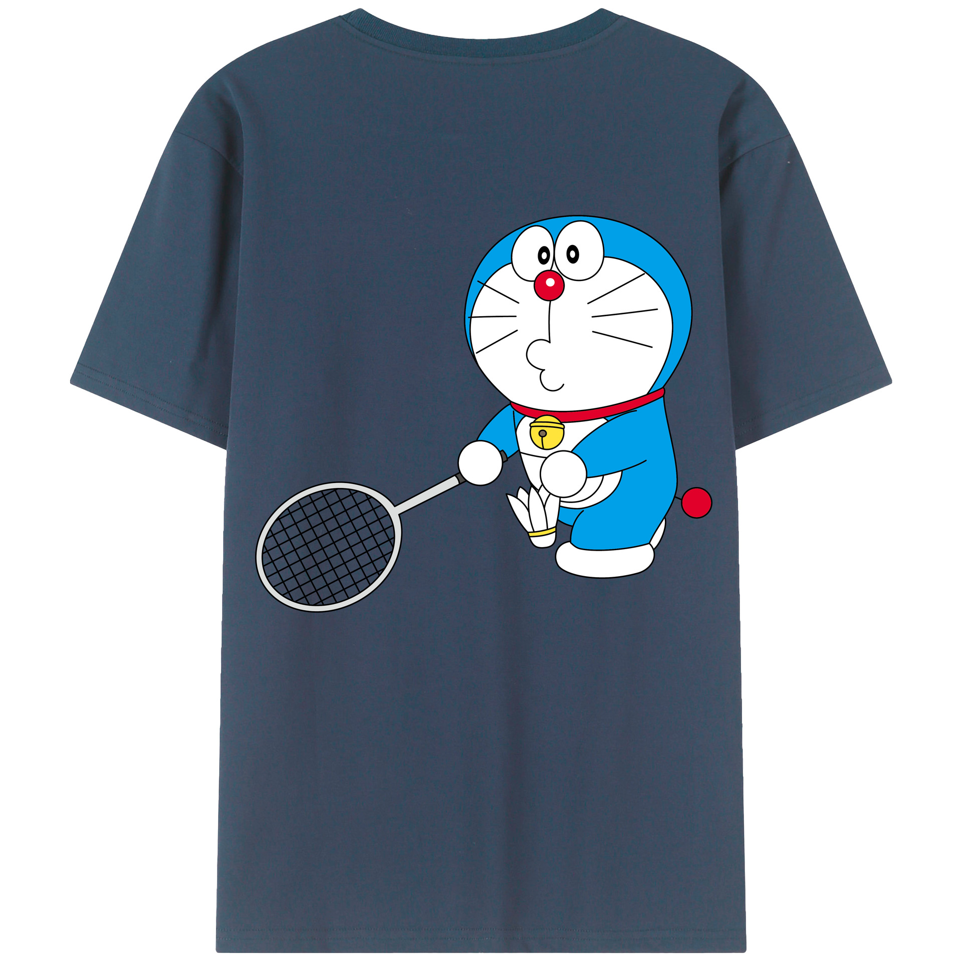 （画像用） ドラえもん Doraemon 綿100％ メンズ半袖Tシャツ（バックプリント） 通気性