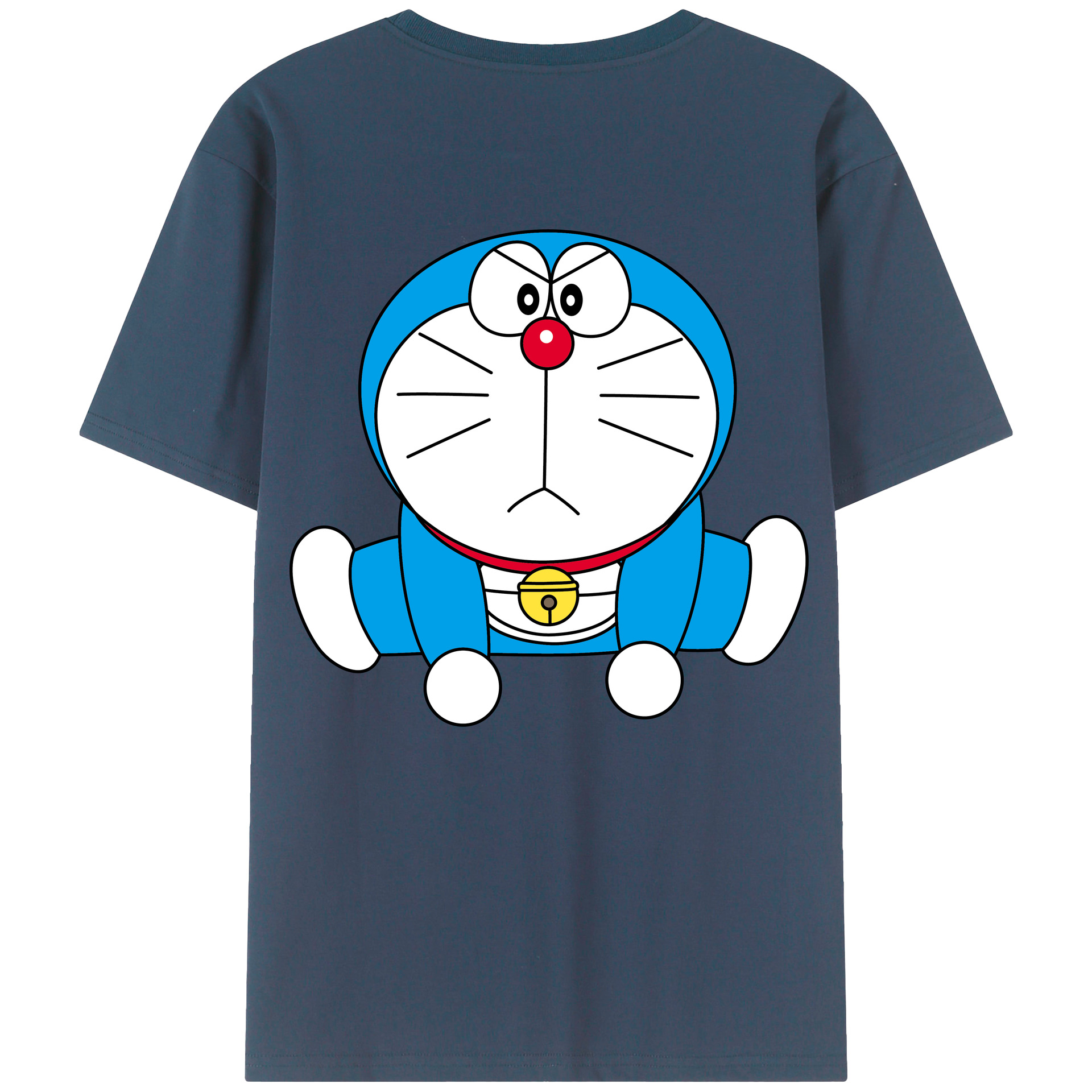 （画像用） ドラえもん Doraemon 綿100％ メンズ半袖Tシャツ（バックプリント） 通気性
