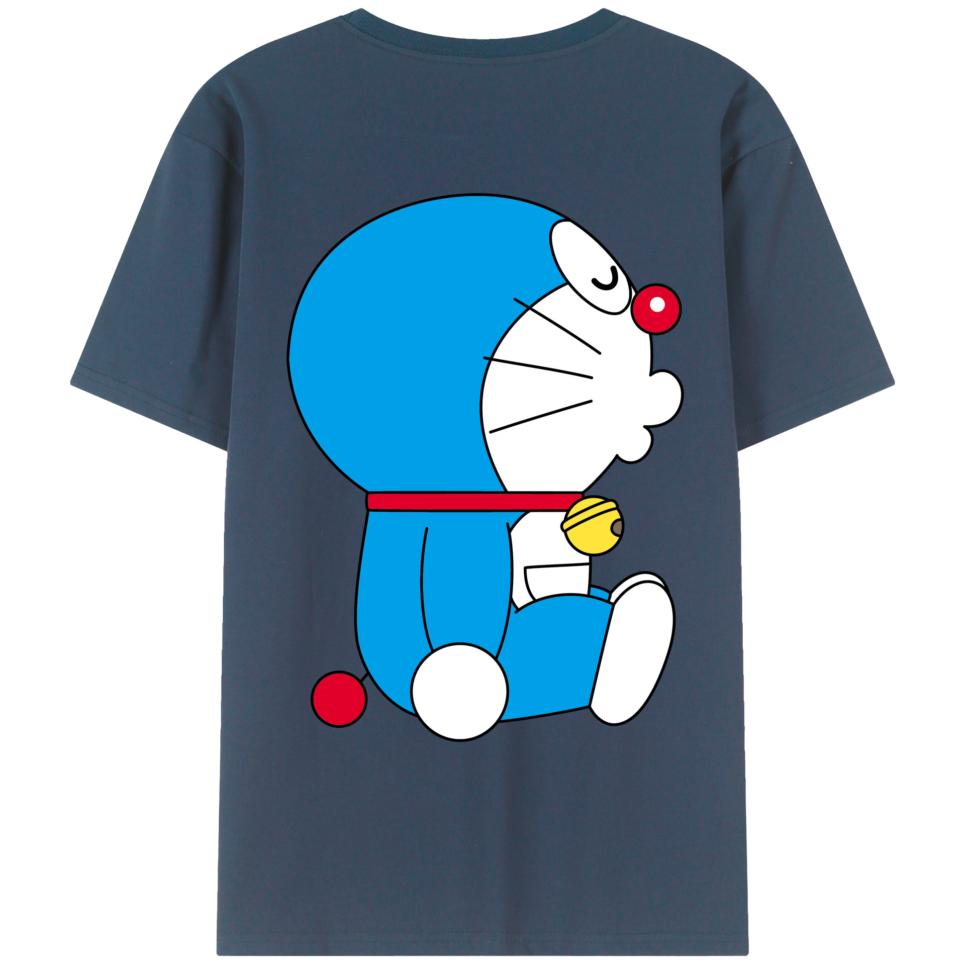 （画像用） ドラえもん Doraemon 綿100％ メンズ半袖Tシャツ（バックプリント） 通気性