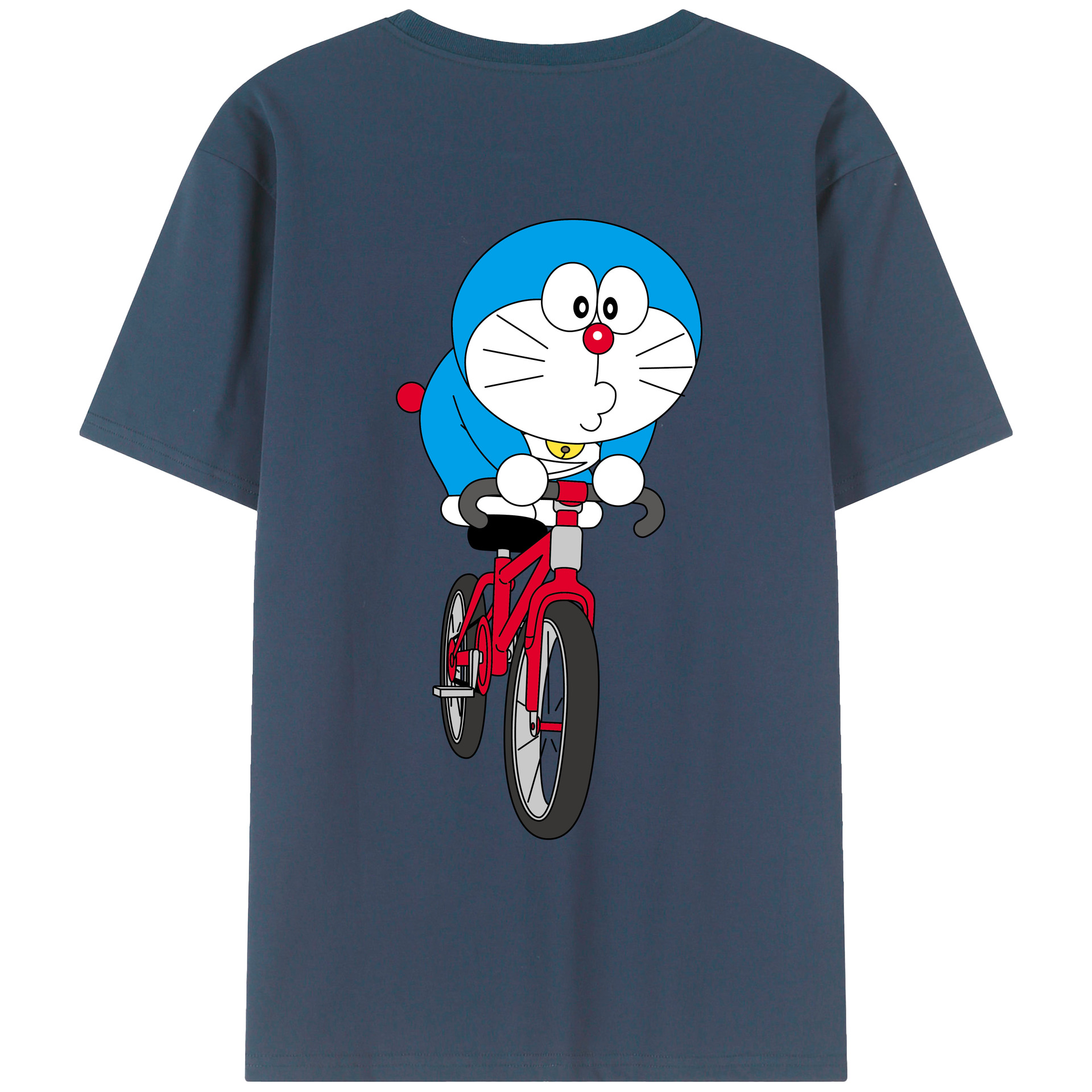 （画像用） ドラえもん Doraemon 綿100％ メンズ半袖Tシャツ（バックプリント） 通気性