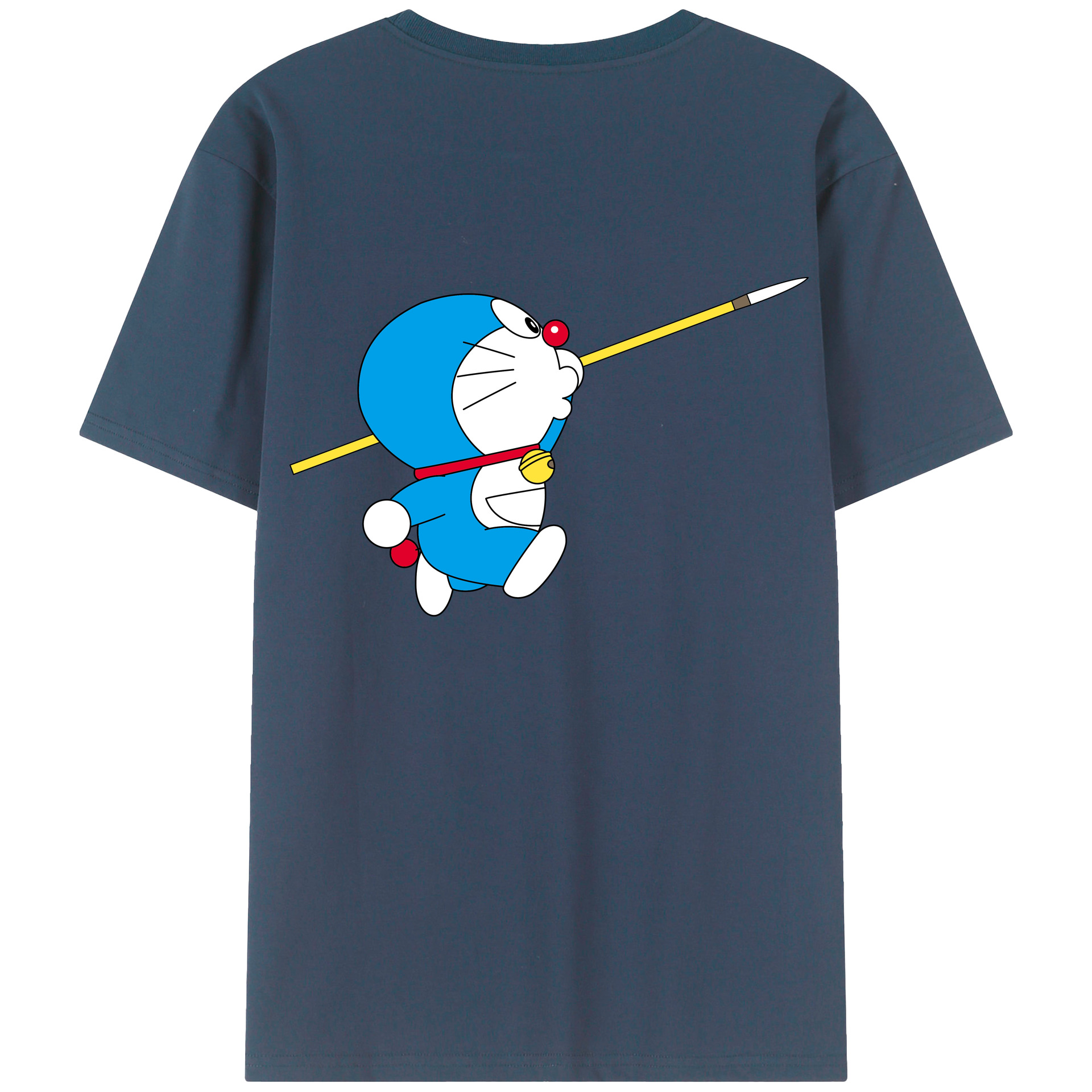 （画像用） ドラえもん Doraemon 綿100％ メンズ半袖Tシャツ（バックプリント） 通気性