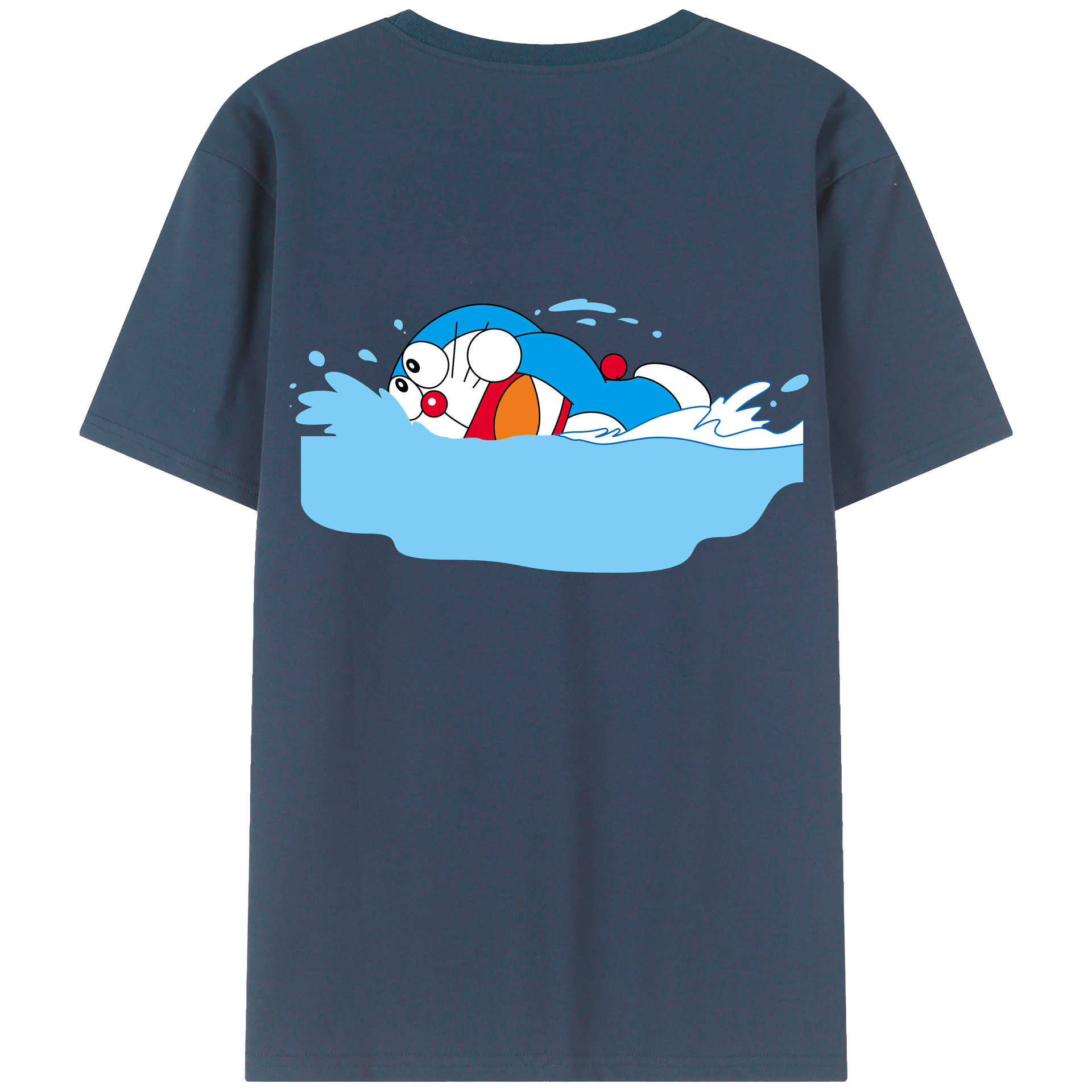（画像用） ドラえもん Doraemon 綿100％ メンズ半袖Tシャツ（バックプリント） 通気性