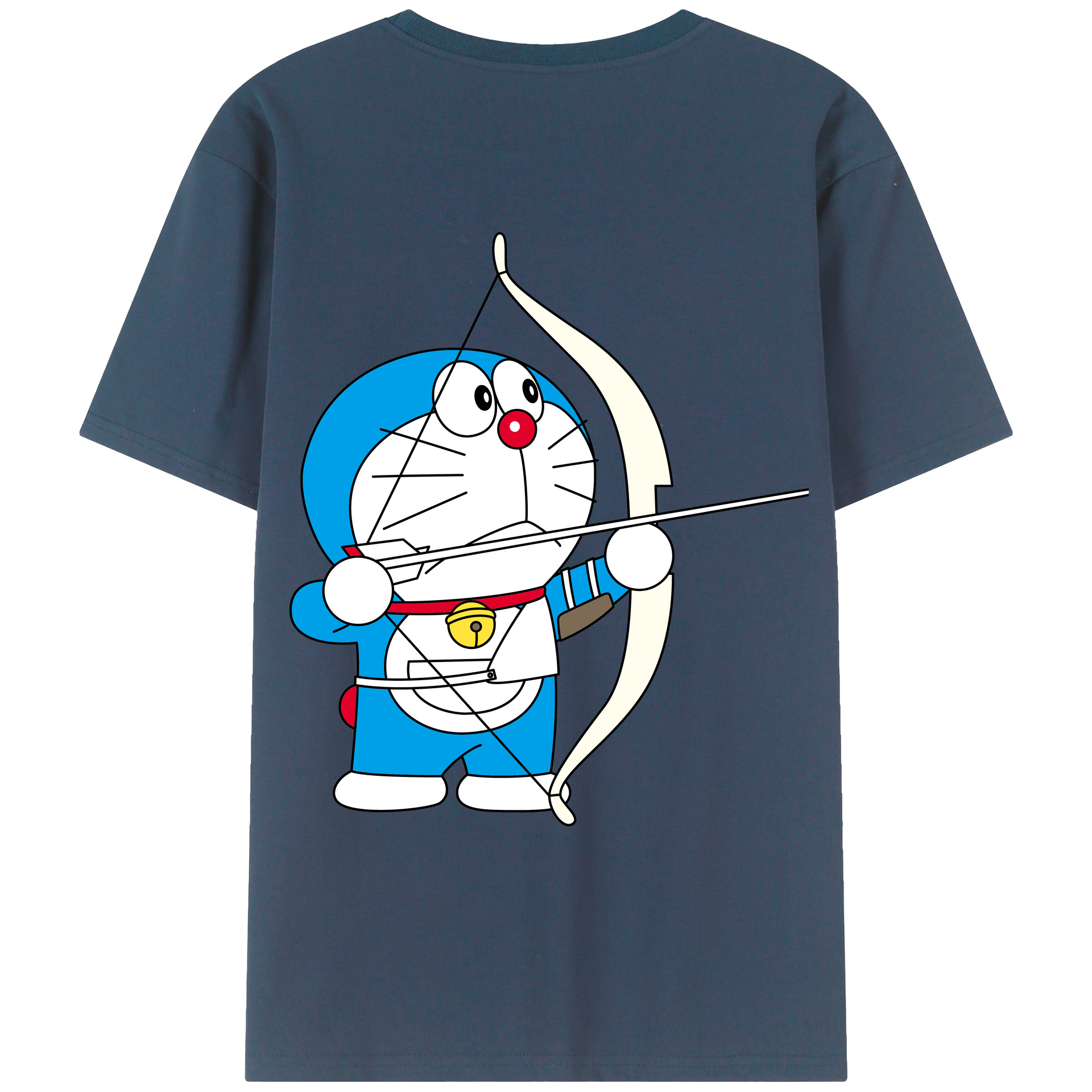 （画像用） ドラえもん Doraemon 綿100％ メンズ半袖Tシャツ（バックプリント） 通気性