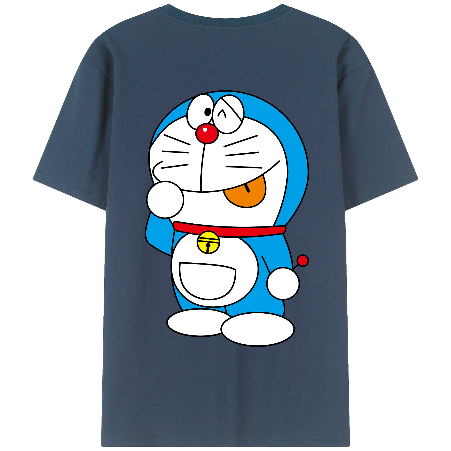 （画像用） ドラえもん Doraemon 綿100％ メンズ半袖Tシャツ（バックプリント） 通気性