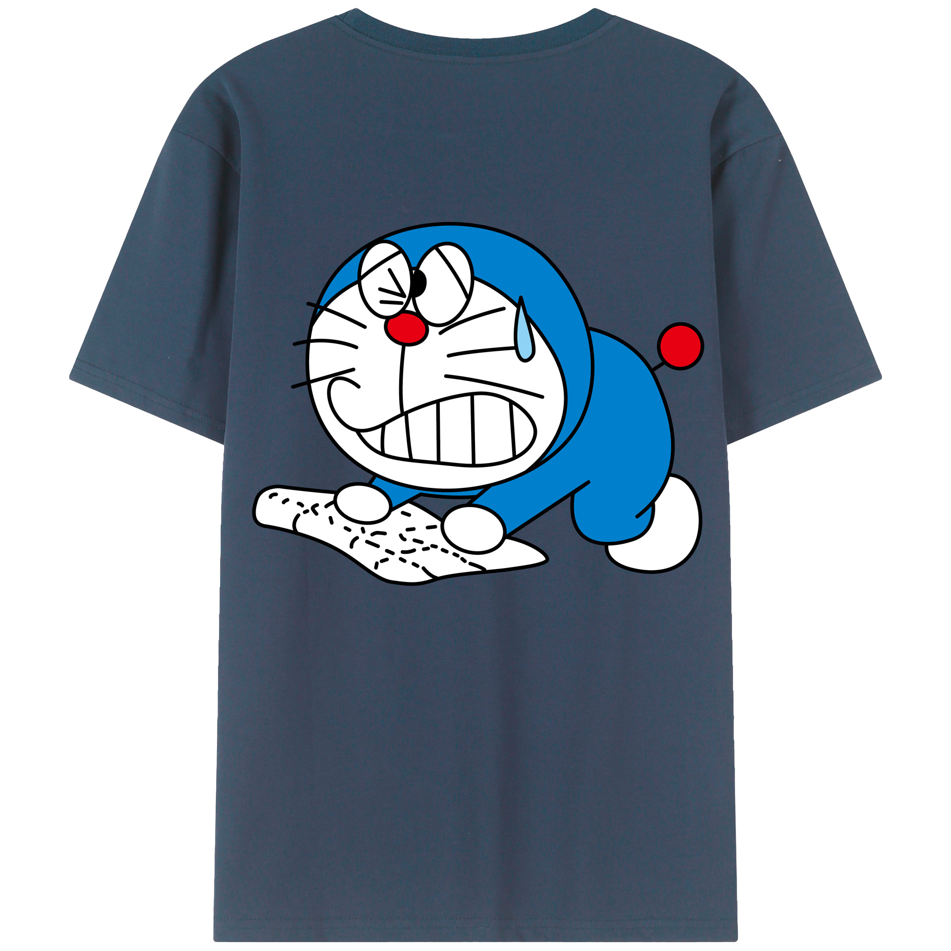 （画像用） ドラえもん Doraemon 綿100％ メンズ半袖Tシャツ（バックプリント） 通気性