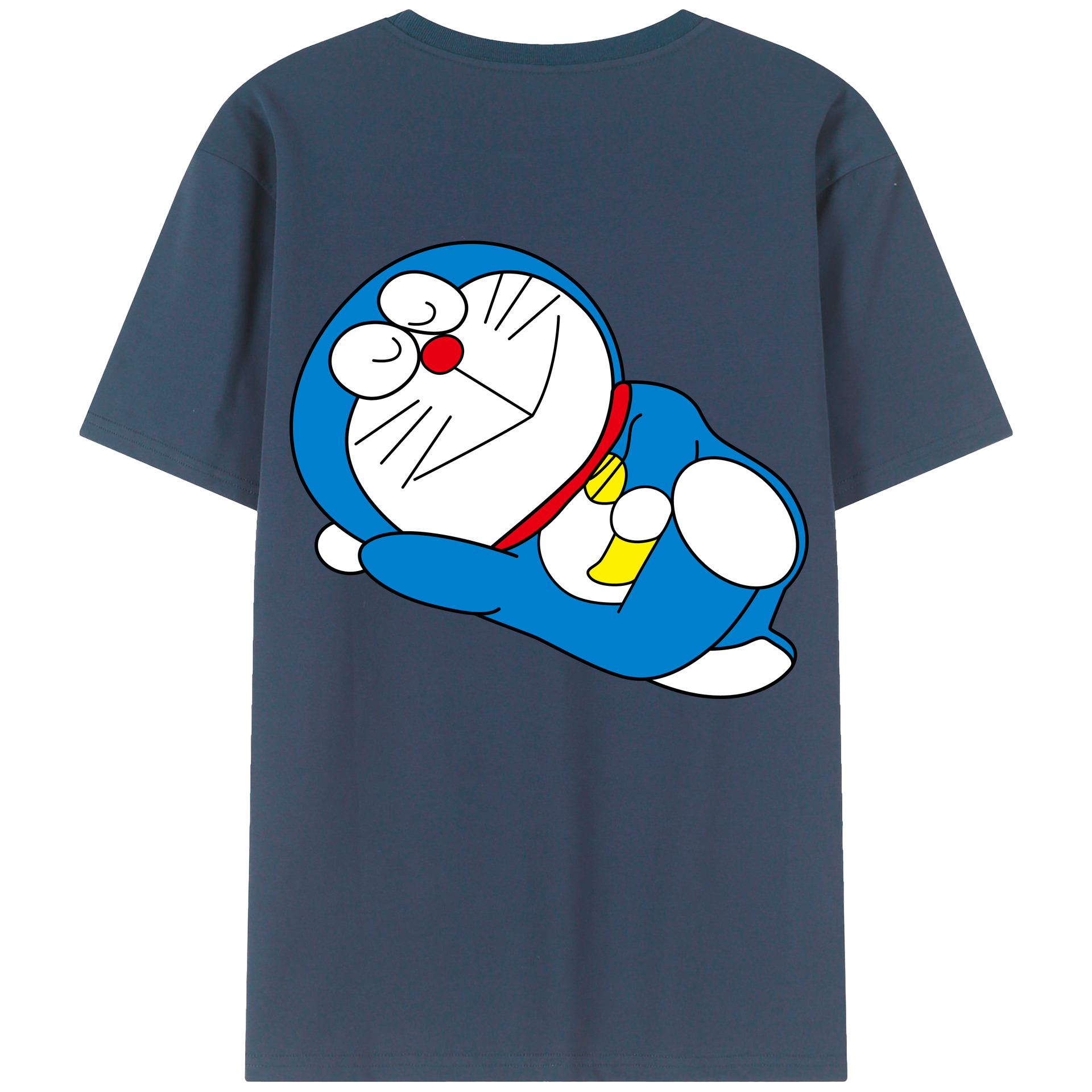 （画像用） ドラえもん Doraemon 綿100％ メンズ半袖Tシャツ（バックプリント） 通気性
