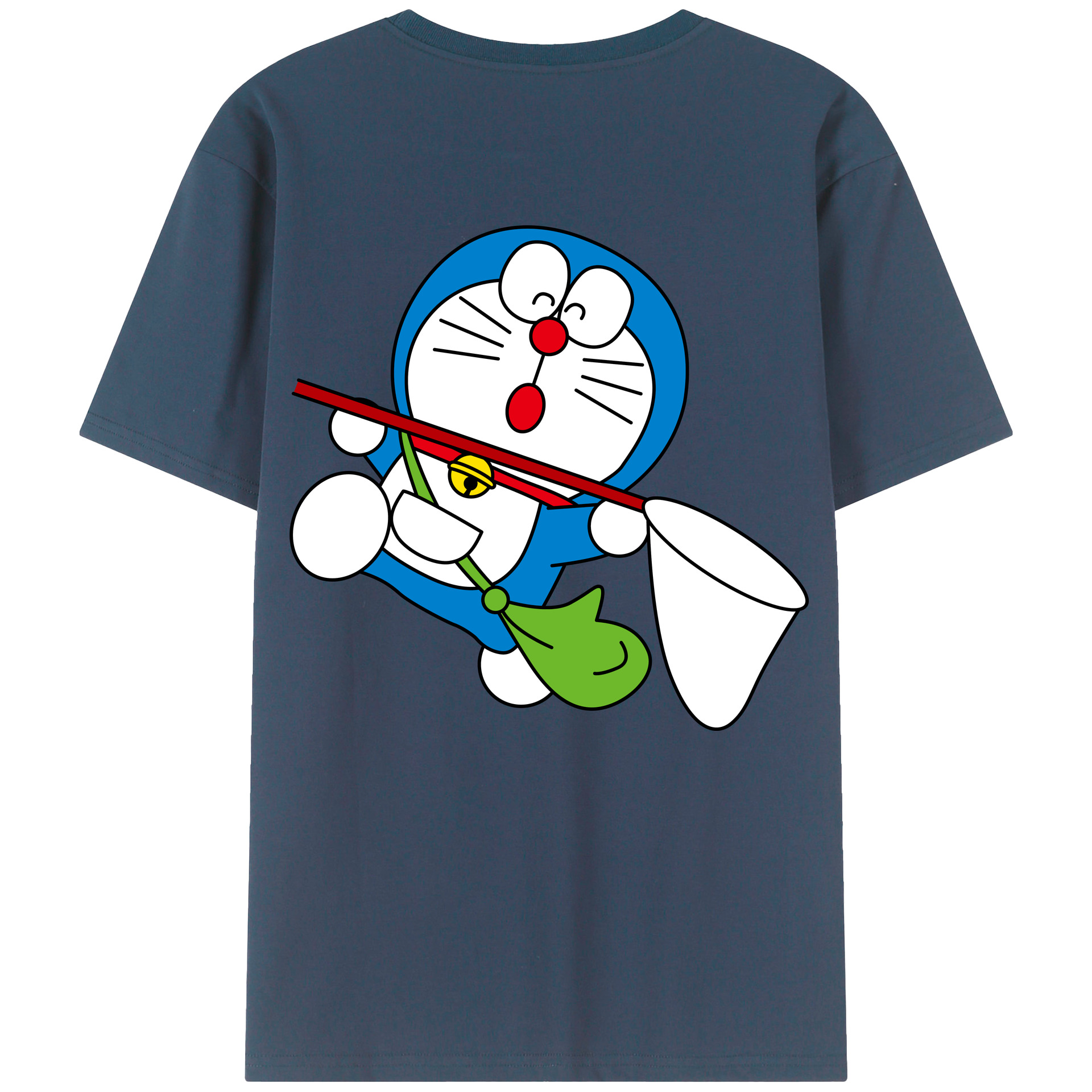 （画像用） ドラえもん Doraemon 綿100％ メンズ半袖Tシャツ（バックプリント） 通気性