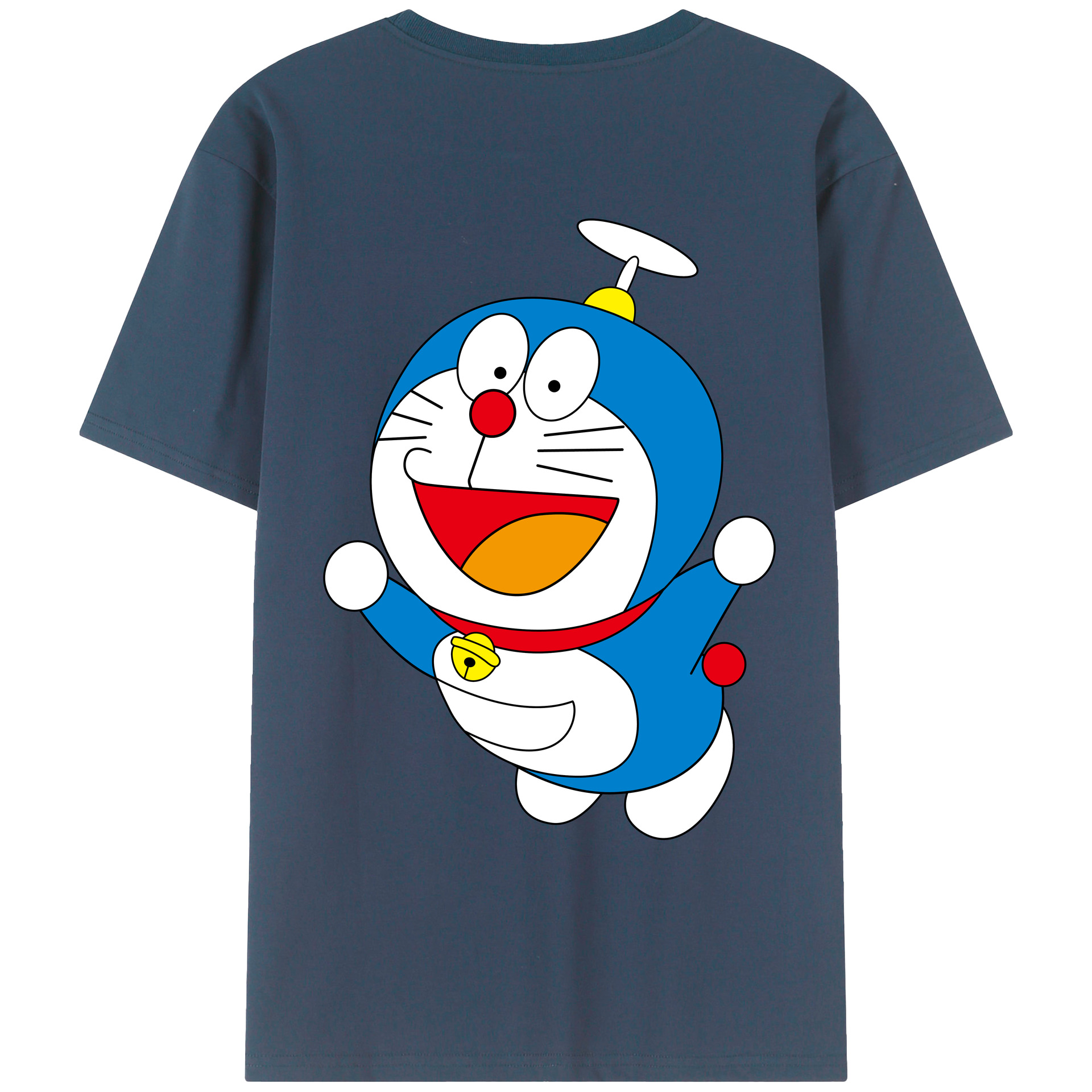 （画像用） ドラえもん Doraemon 綿100％ メンズ半袖Tシャツ（バックプリント） 通気性