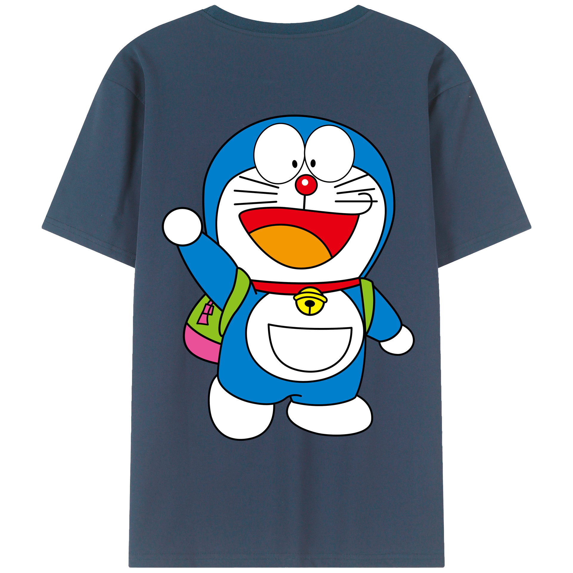 （画像用） ドラえもん Doraemon 綿100％ メンズ半袖Tシャツ（バックプリント） 通気性