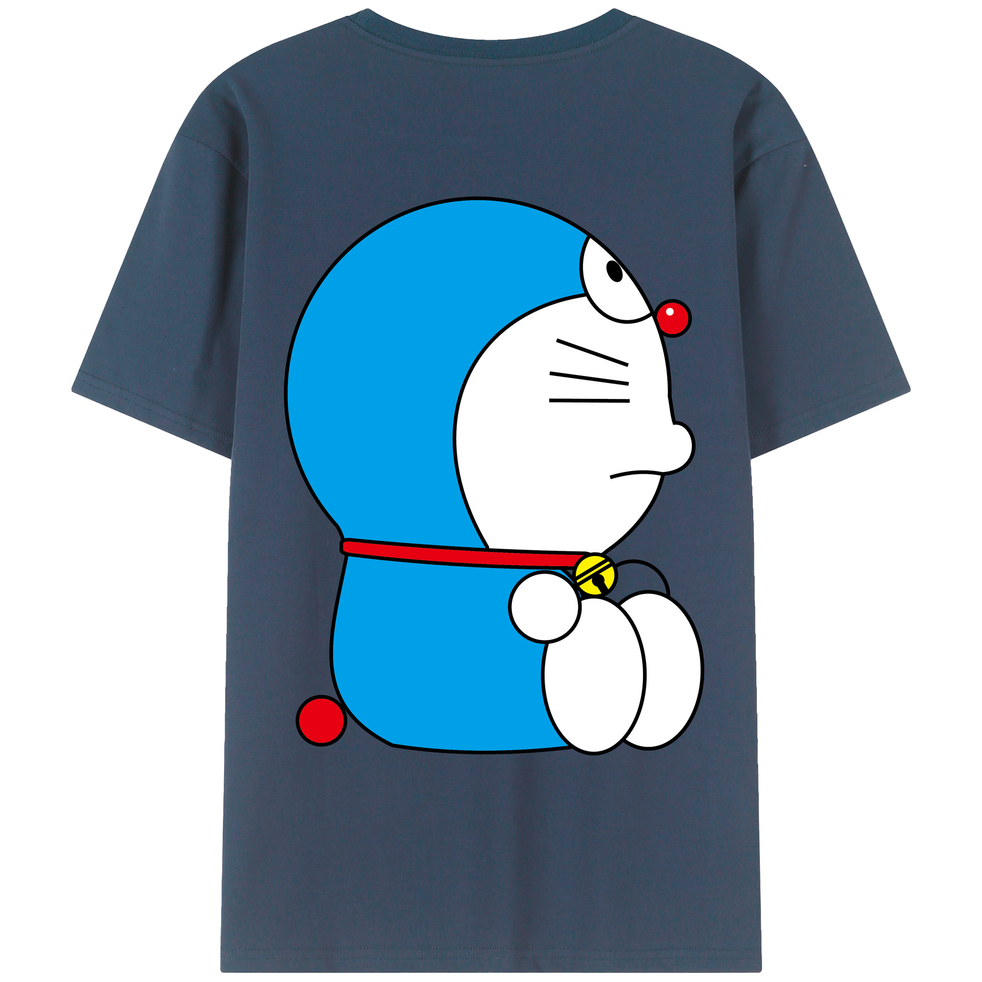 （画像用） ドラえもん Doraemon 綿100％ メンズ半袖Tシャツ（バックプリント） 通気性