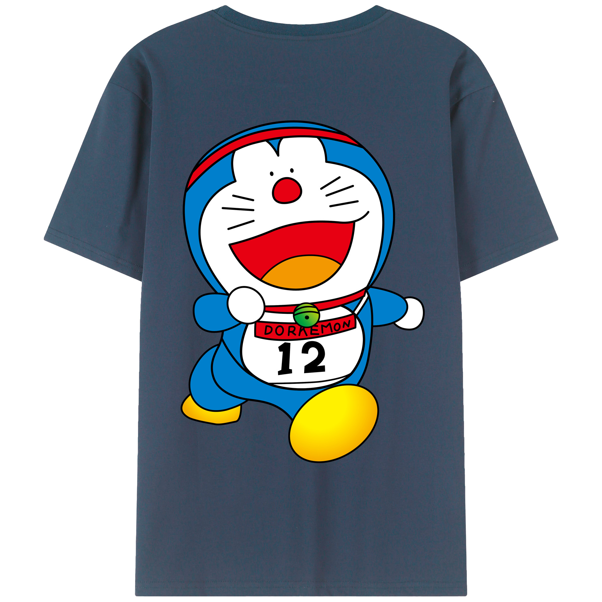 （画像用） ドラえもん Doraemon 綿100％ メンズ半袖Tシャツ（バックプリント） 通気性