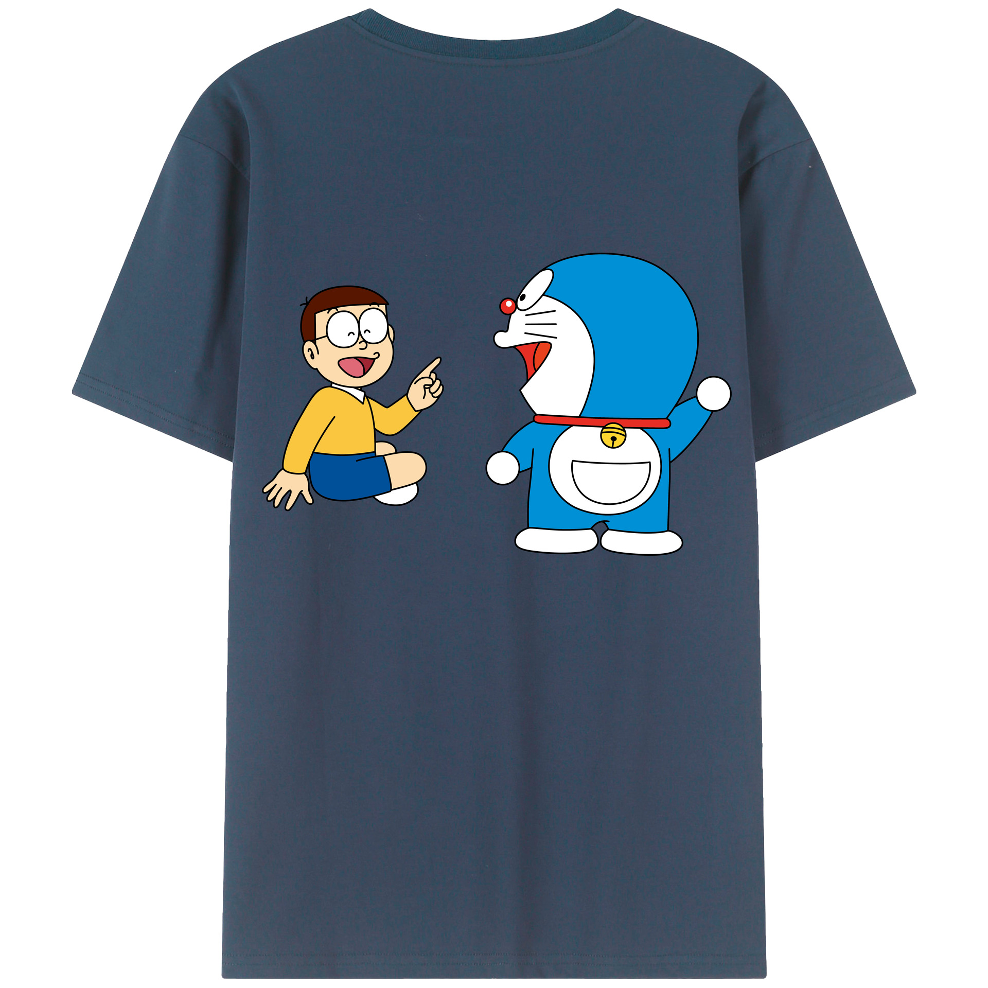 （画像用） ドラえもん Doraemon 綿100％ メンズ半袖Tシャツ（バックプリント） 通気性