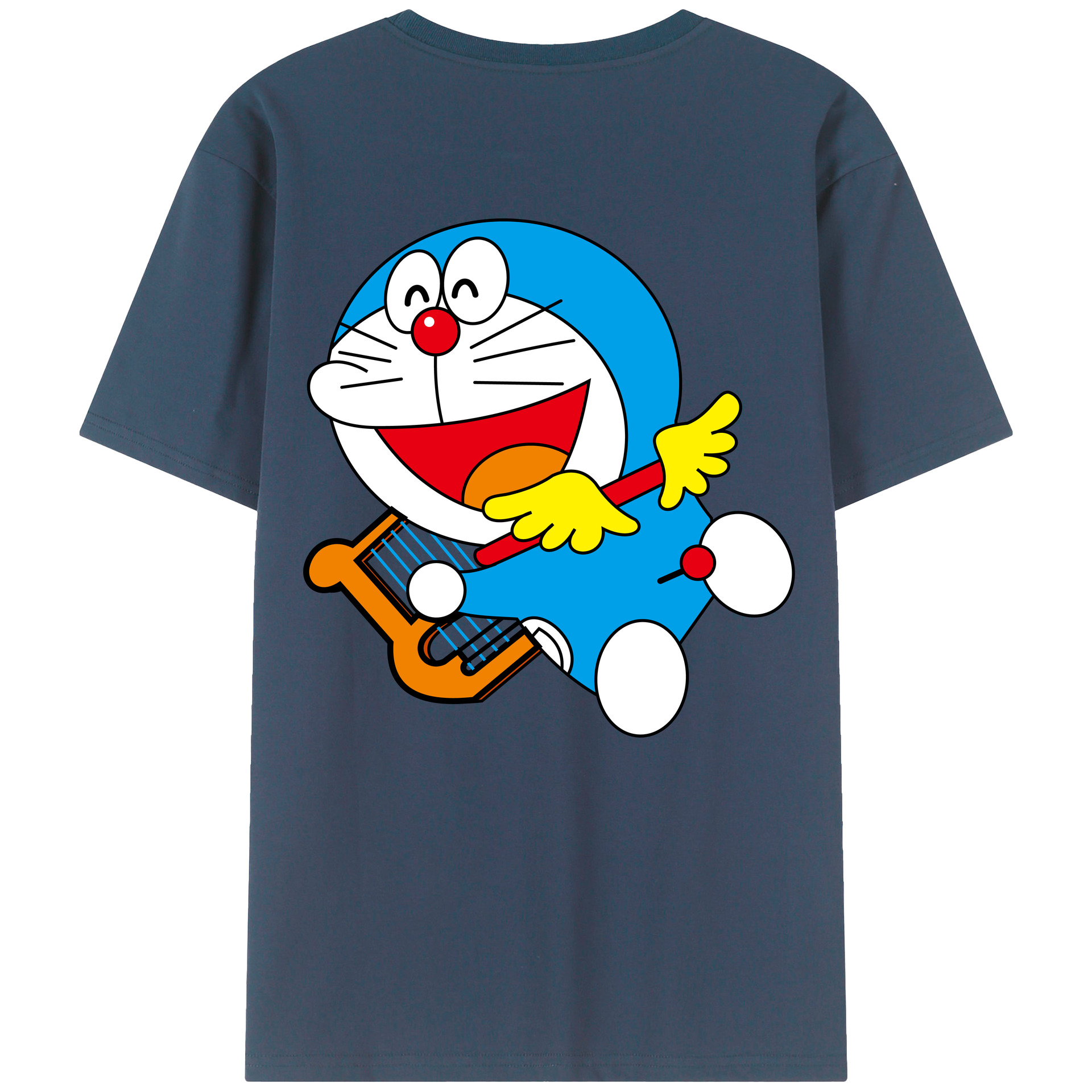 （画像用） ドラえもん Doraemon 綿100％ メンズ半袖Tシャツ（バックプリント） 通気性