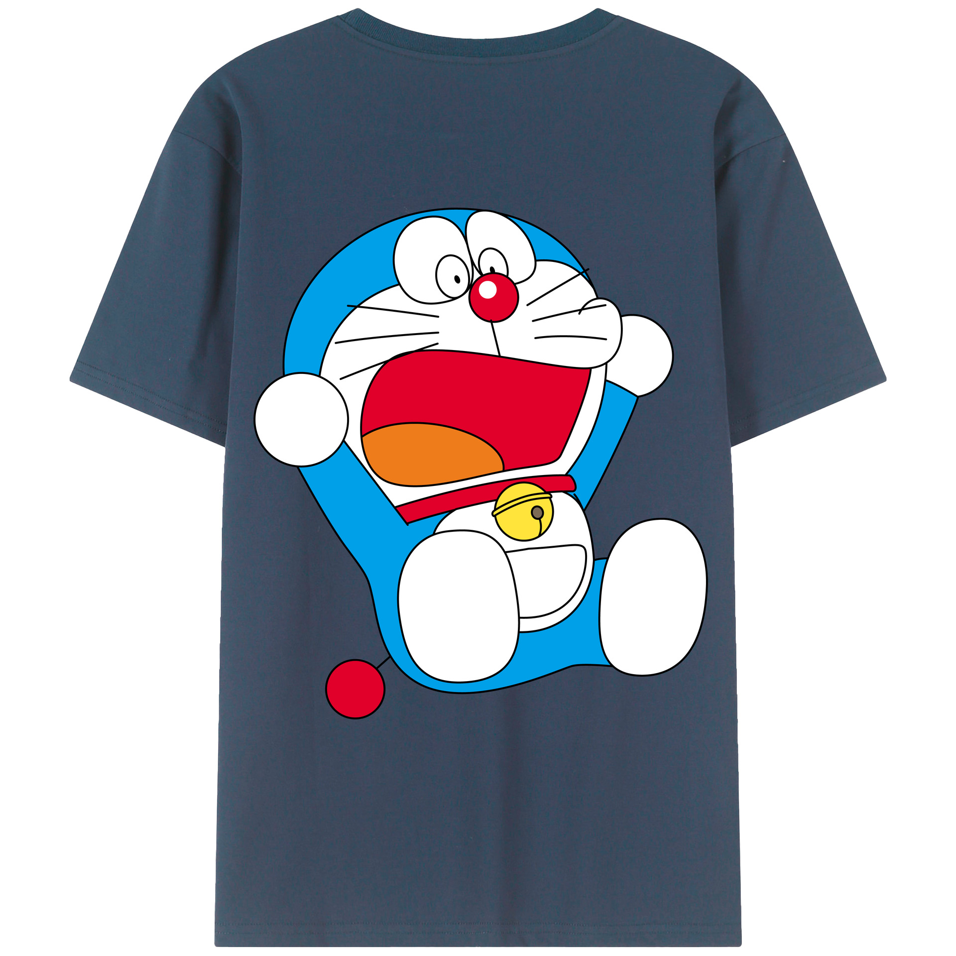 （画像用） ドラえもん Doraemon 綿100％ メンズ半袖Tシャツ（バックプリント） 通気性