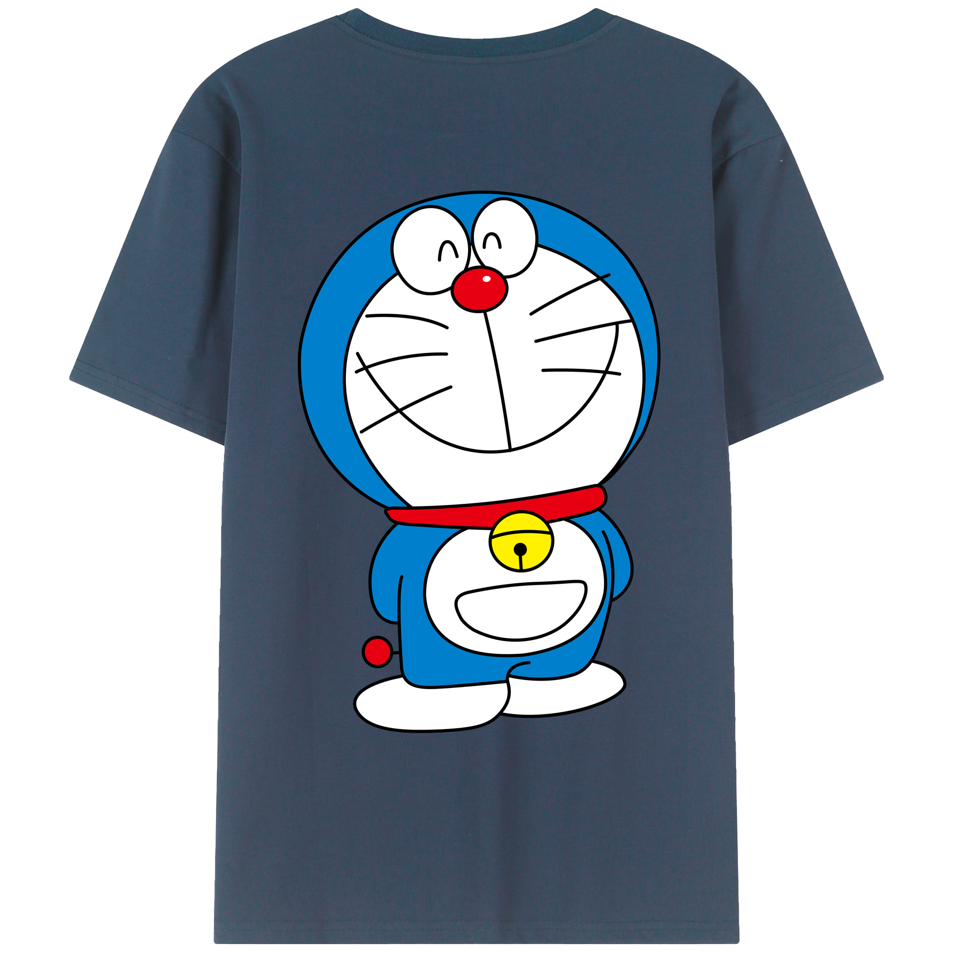 （画像用） ドラえもん Doraemon 綿100％ メンズ半袖Tシャツ（バックプリント） 通気性