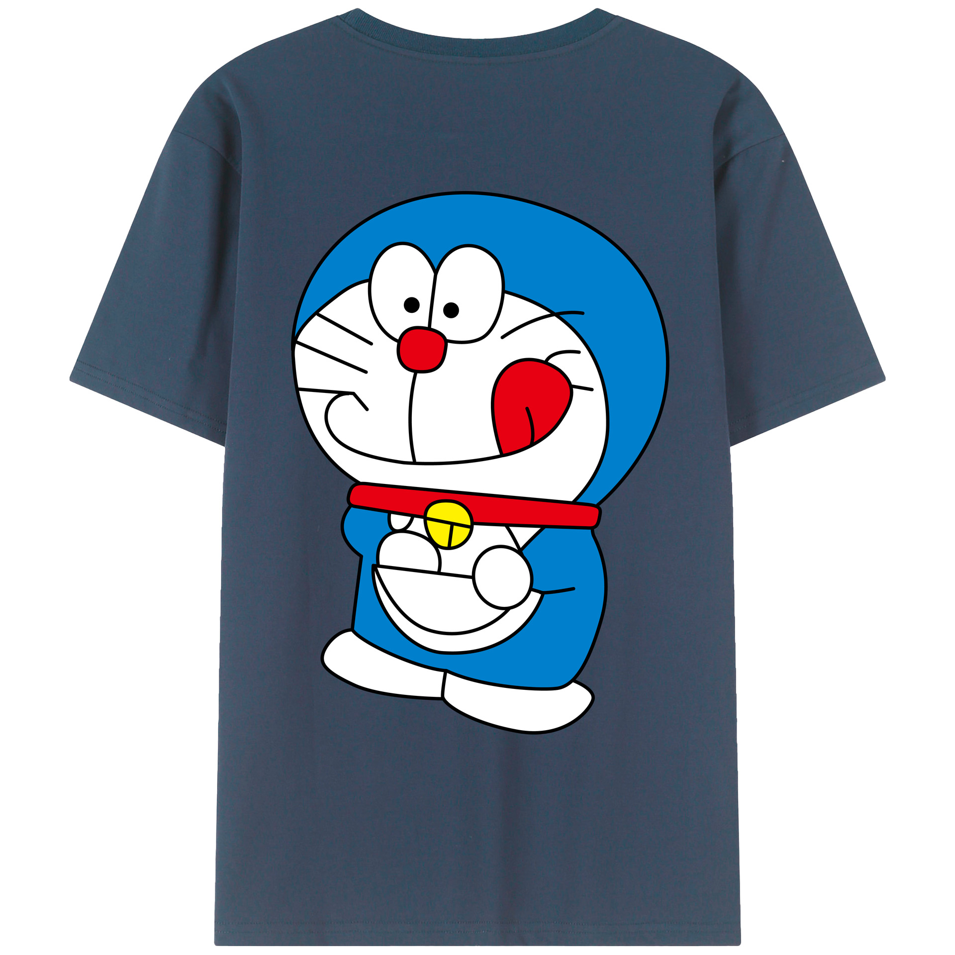 （画像用） ドラえもん Doraemon 綿100％ メンズ半袖Tシャツ（バックプリント） 通気性