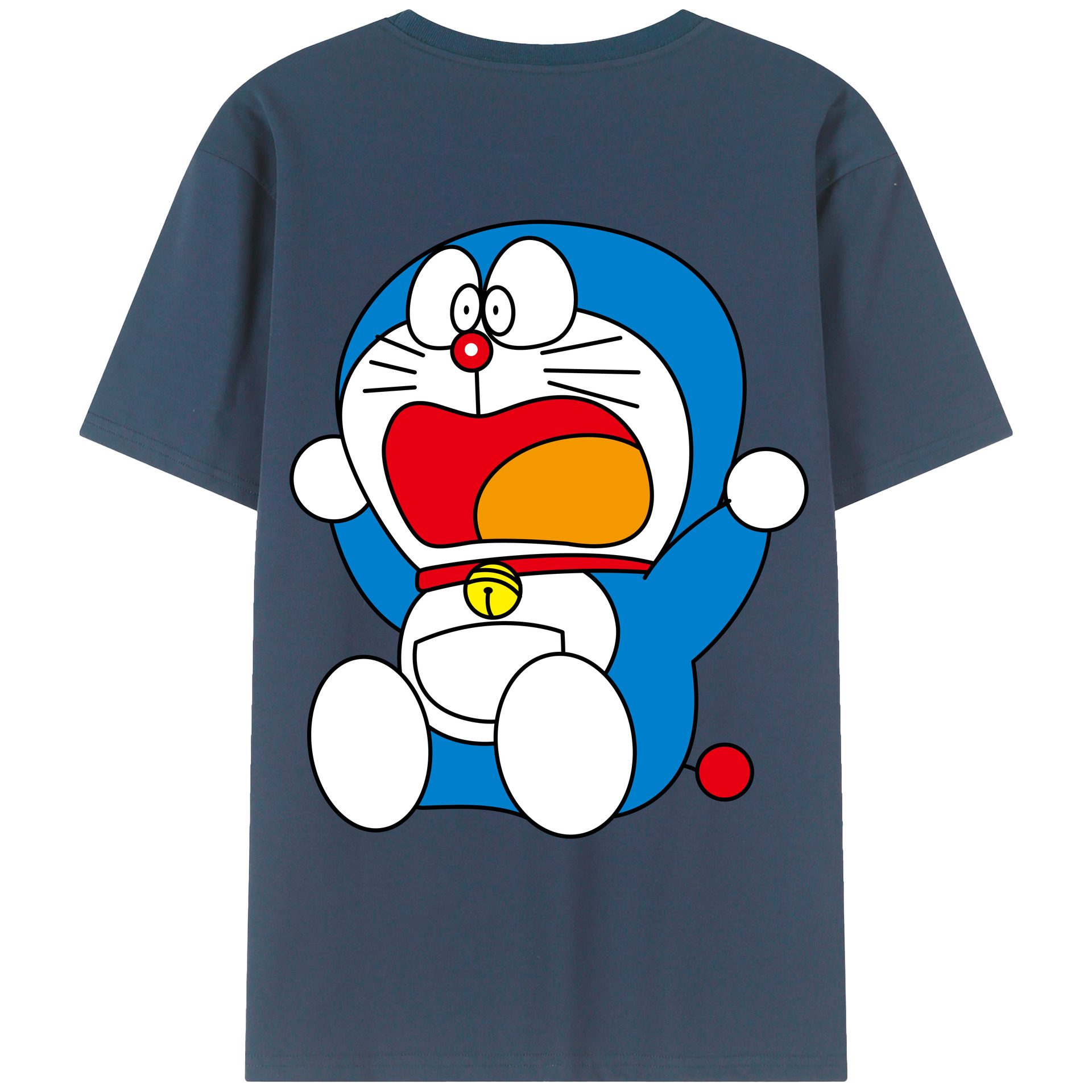 （画像用） ドラえもん Doraemon 綿100％ メンズ半袖Tシャツ（バックプリント） 通気性