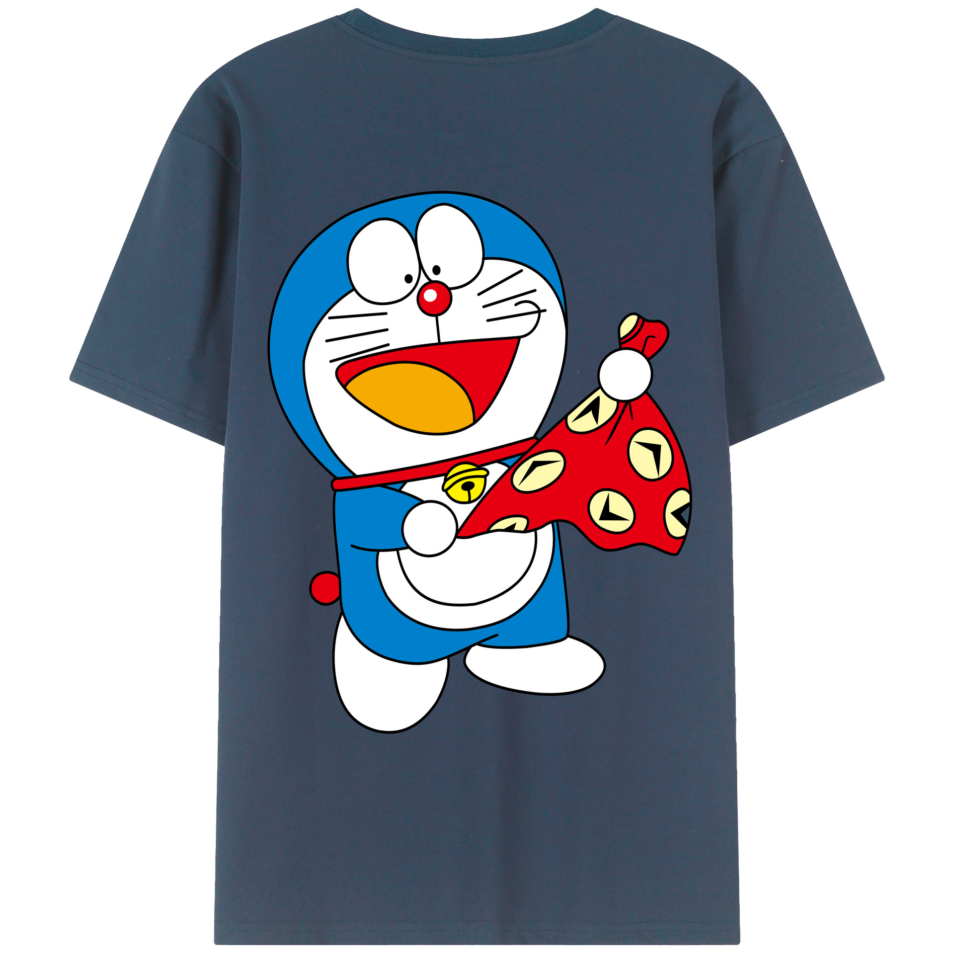 （画像用） ドラえもん Doraemon 綿100％ メンズ半袖Tシャツ（バックプリント） 通気性