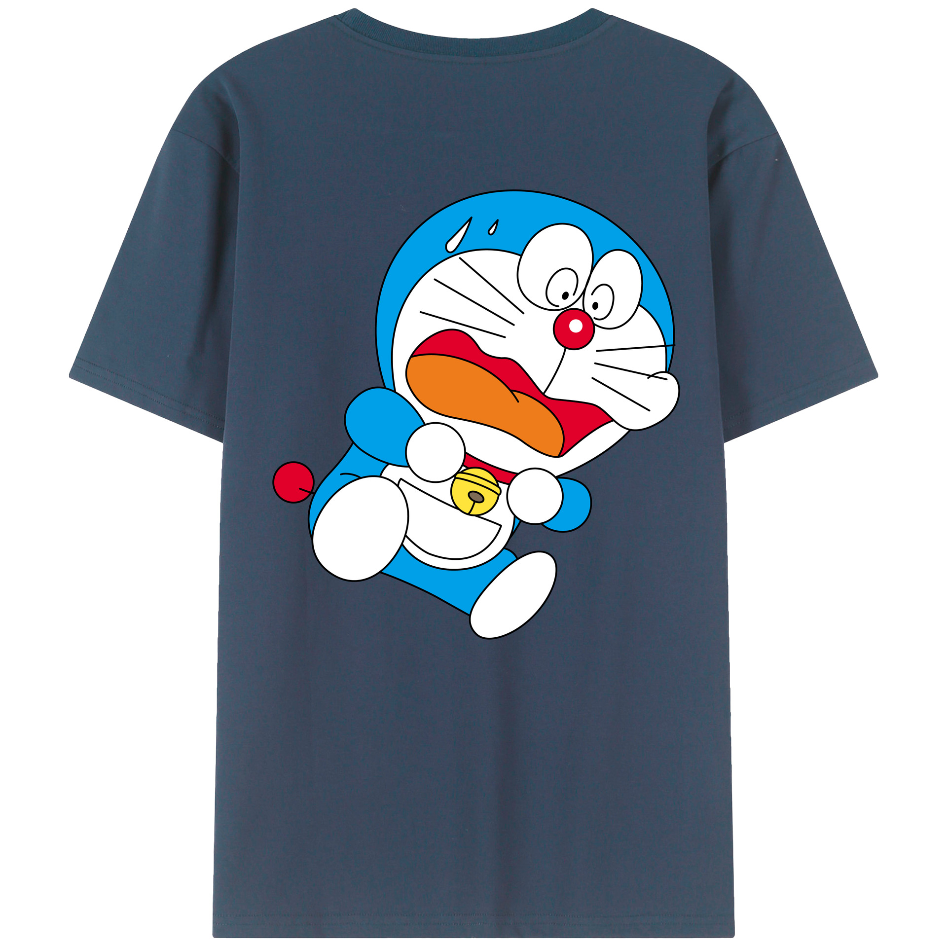 （画像用） ドラえもん Doraemon 綿100％ メンズ半袖Tシャツ（バックプリント） 通気性