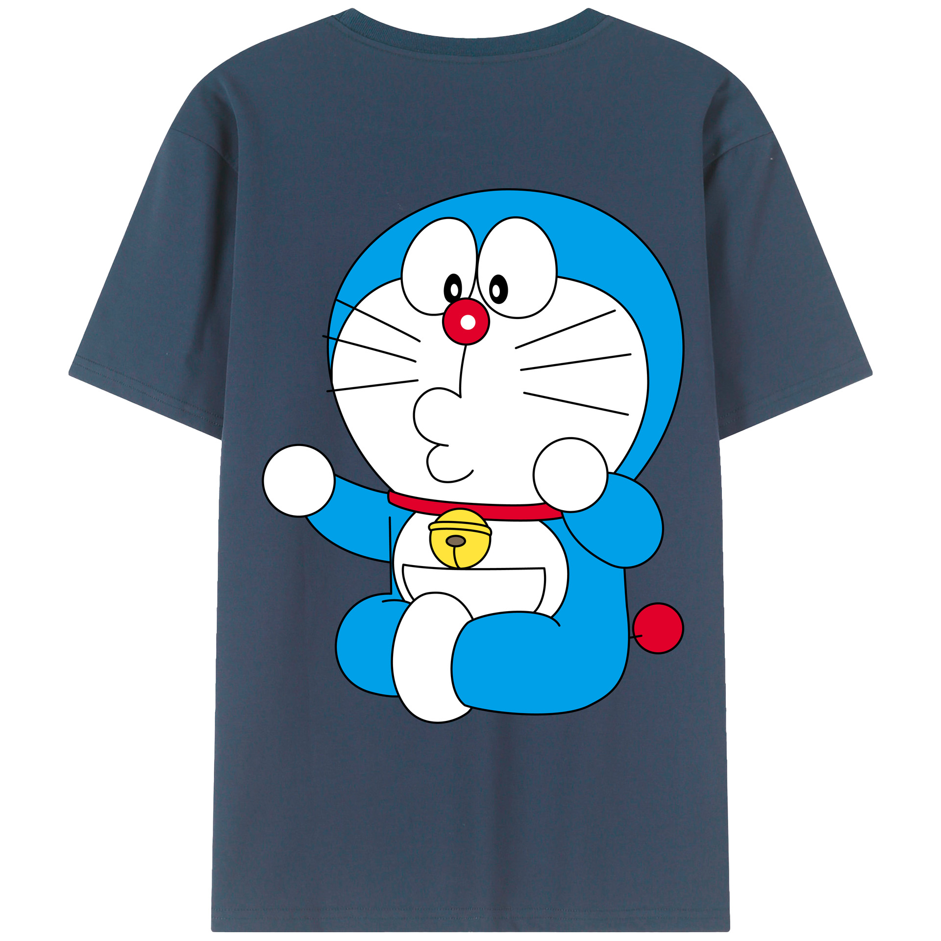 （画像用） ドラえもん Doraemon 綿100％ メンズ半袖Tシャツ（バックプリント） 通気性