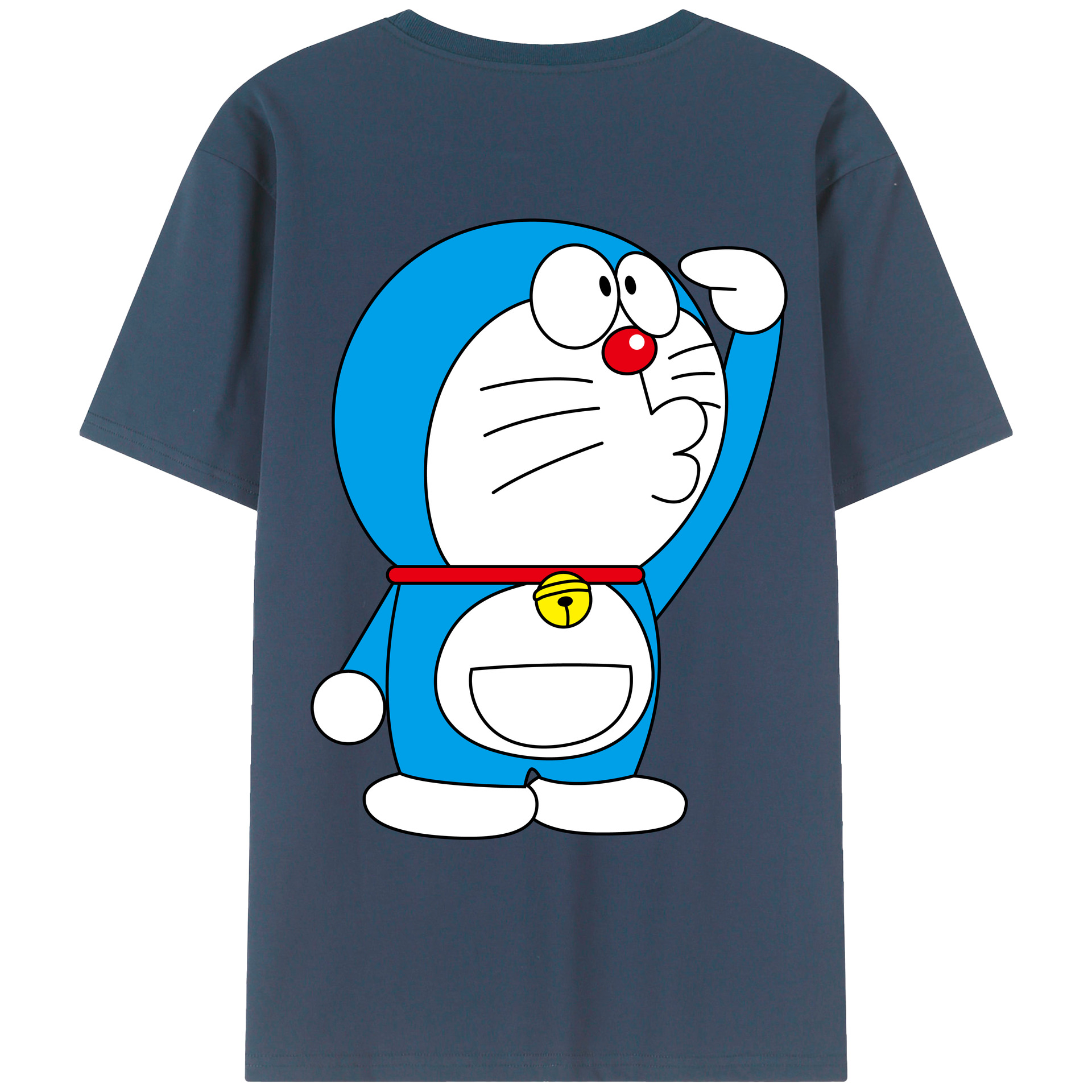 （画像用） ドラえもん Doraemon 綿100％ メンズ半袖Tシャツ（バックプリント） 通気性