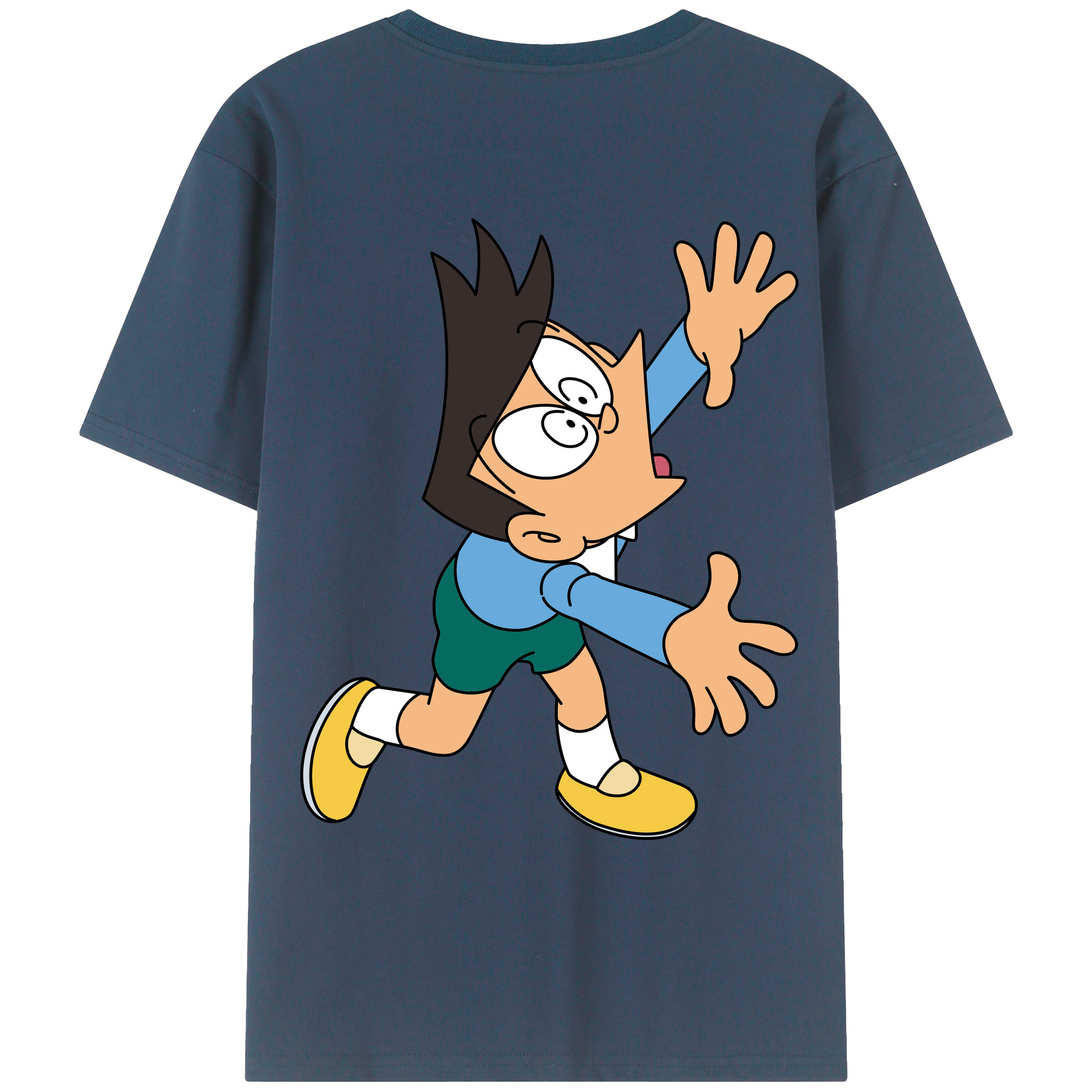 （画像用） ドラえもん 骨川 スネ夫 Doraemon Honekawa Suneo 綿100％ メンズ半袖Tシャツ（バックプリント） 通気性