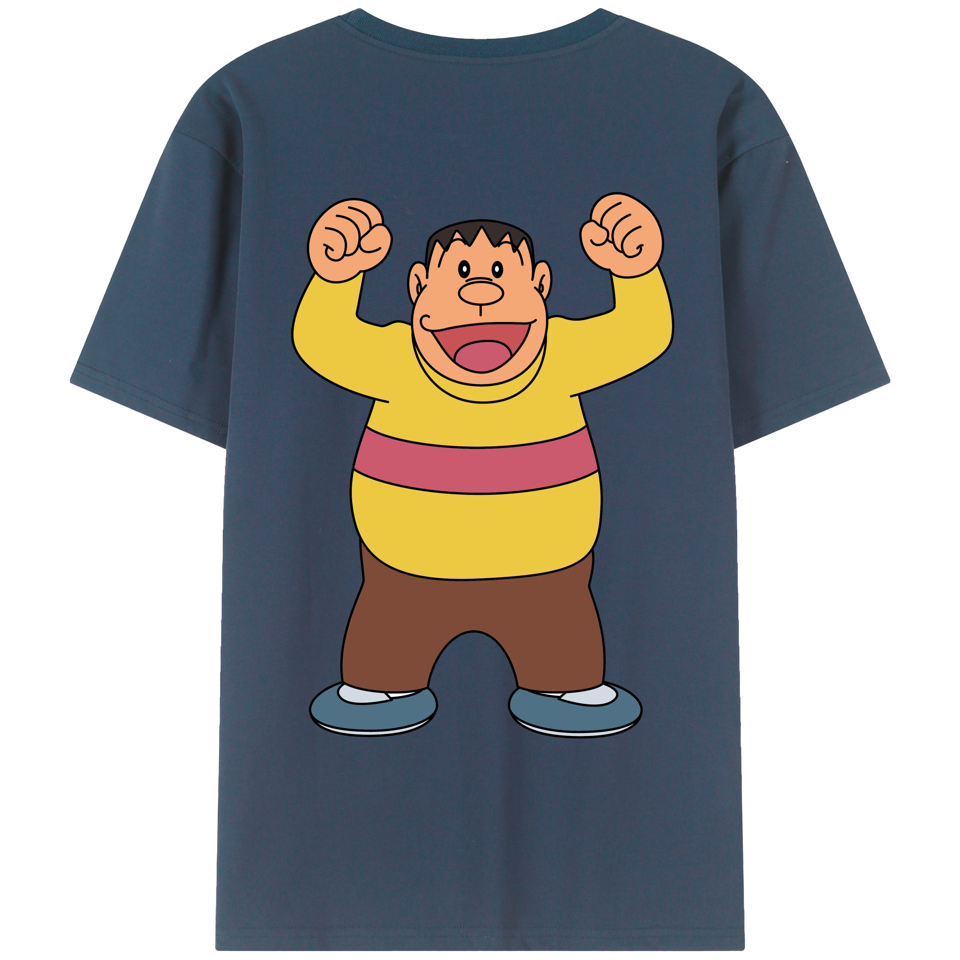 （画像用） ドラえもん 剛田武 Doraemon Gouta Takeshi 綿100％ メンズ半袖Tシャツ（バックプリント） 通気性