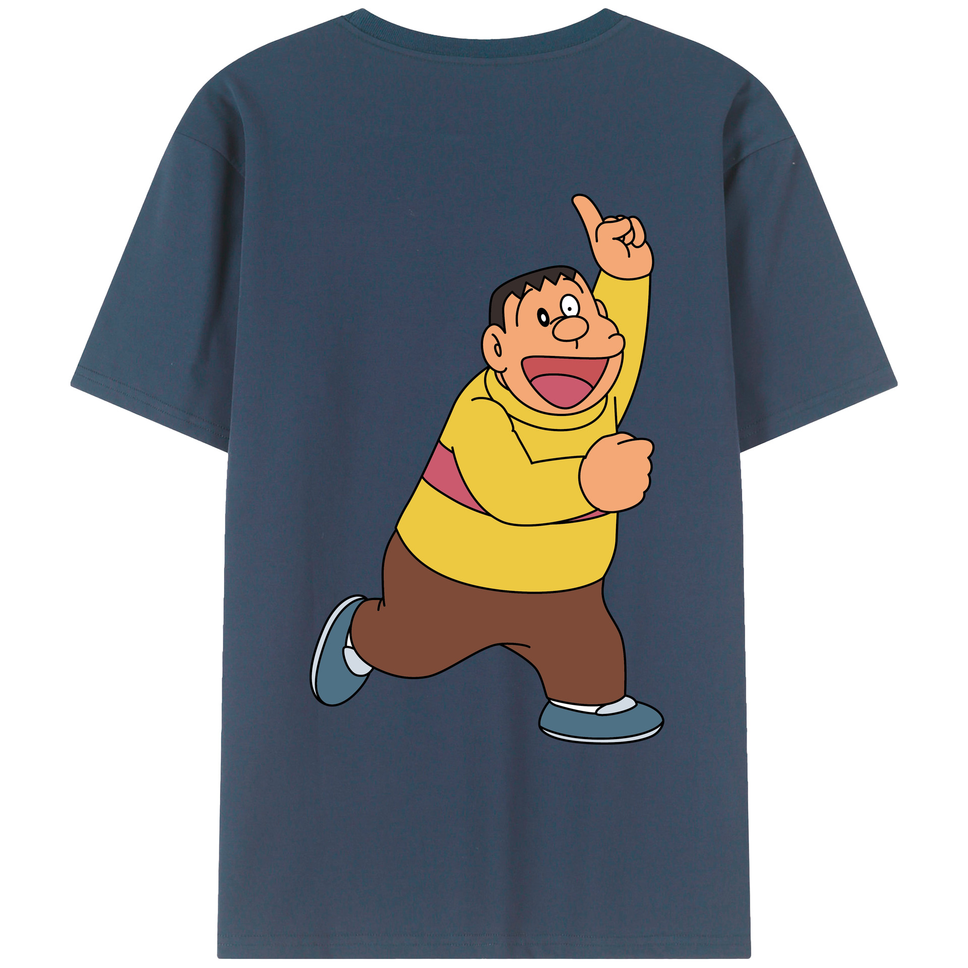 （画像用） ドラえもん 剛田武 Doraemon Gouta Takeshi 綿100％ メンズ半袖Tシャツ（バックプリント） 通気性