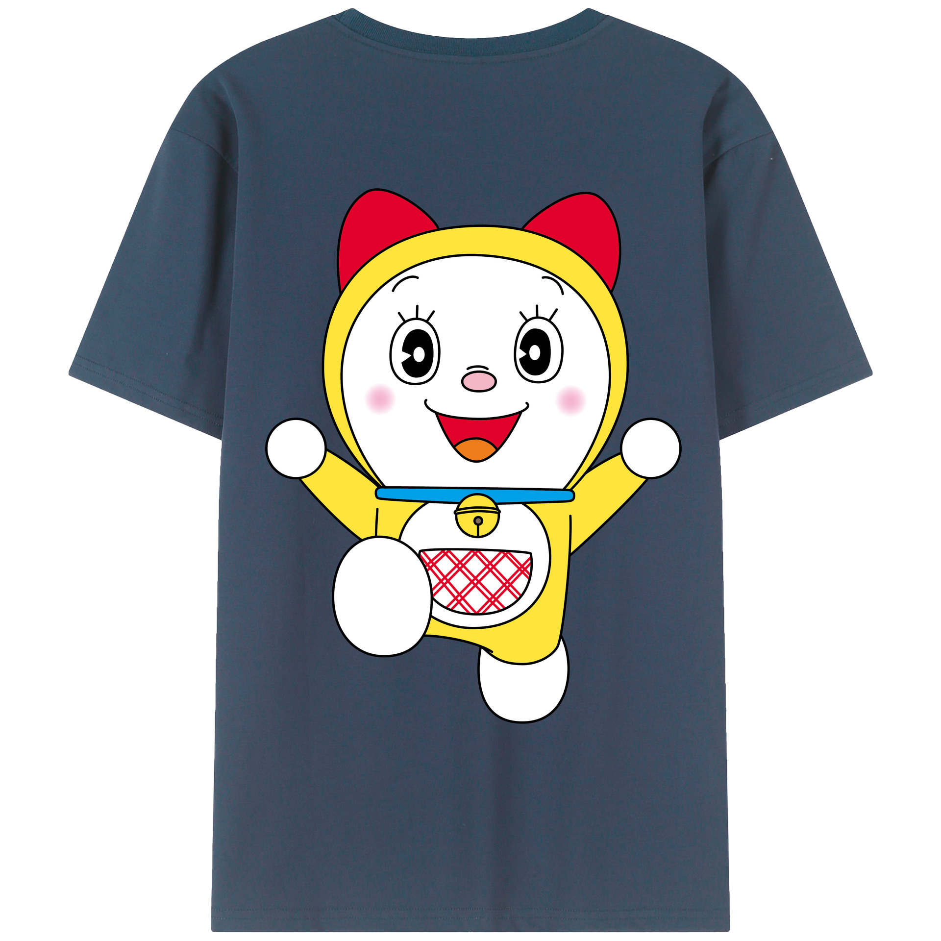 （画像用） ドラえもん ドラミ Doraemon Dorami 綿100％ メンズ半袖Tシャツ（バックプリント） 通気性