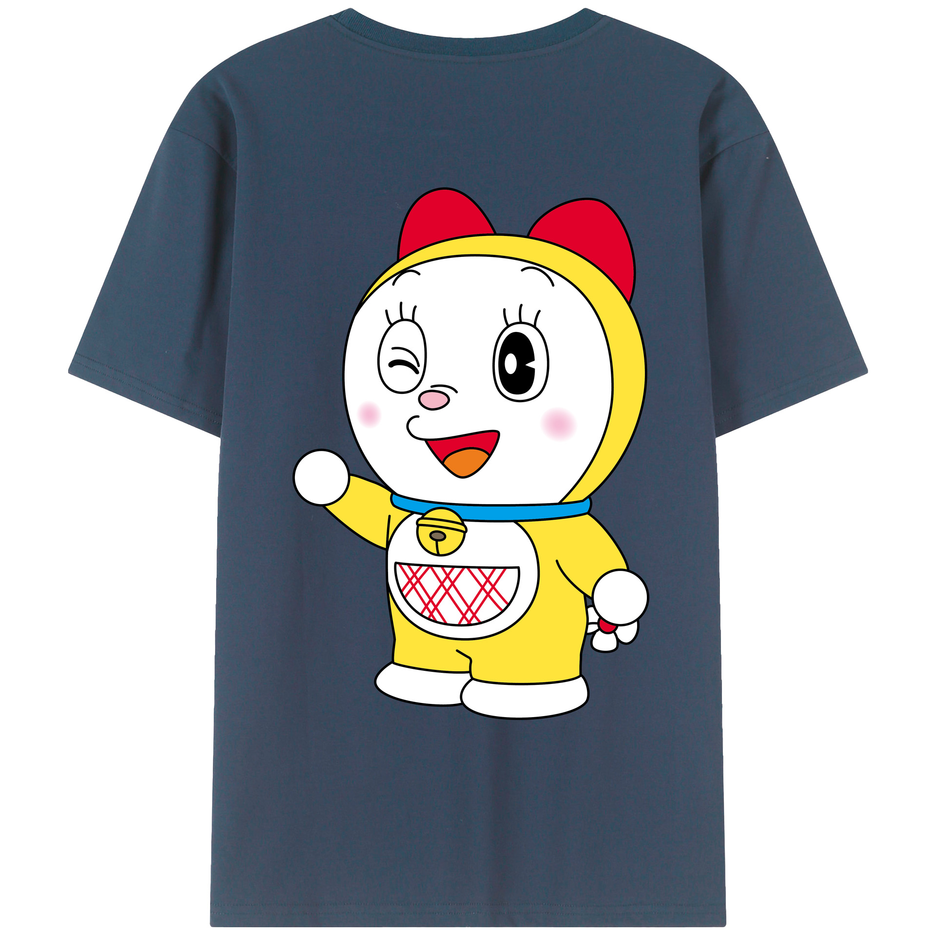 （画像用） ドラえもん ドラミ Doraemon Dorami 綿100％ メンズ半袖Tシャツ（バックプリント） 通気性